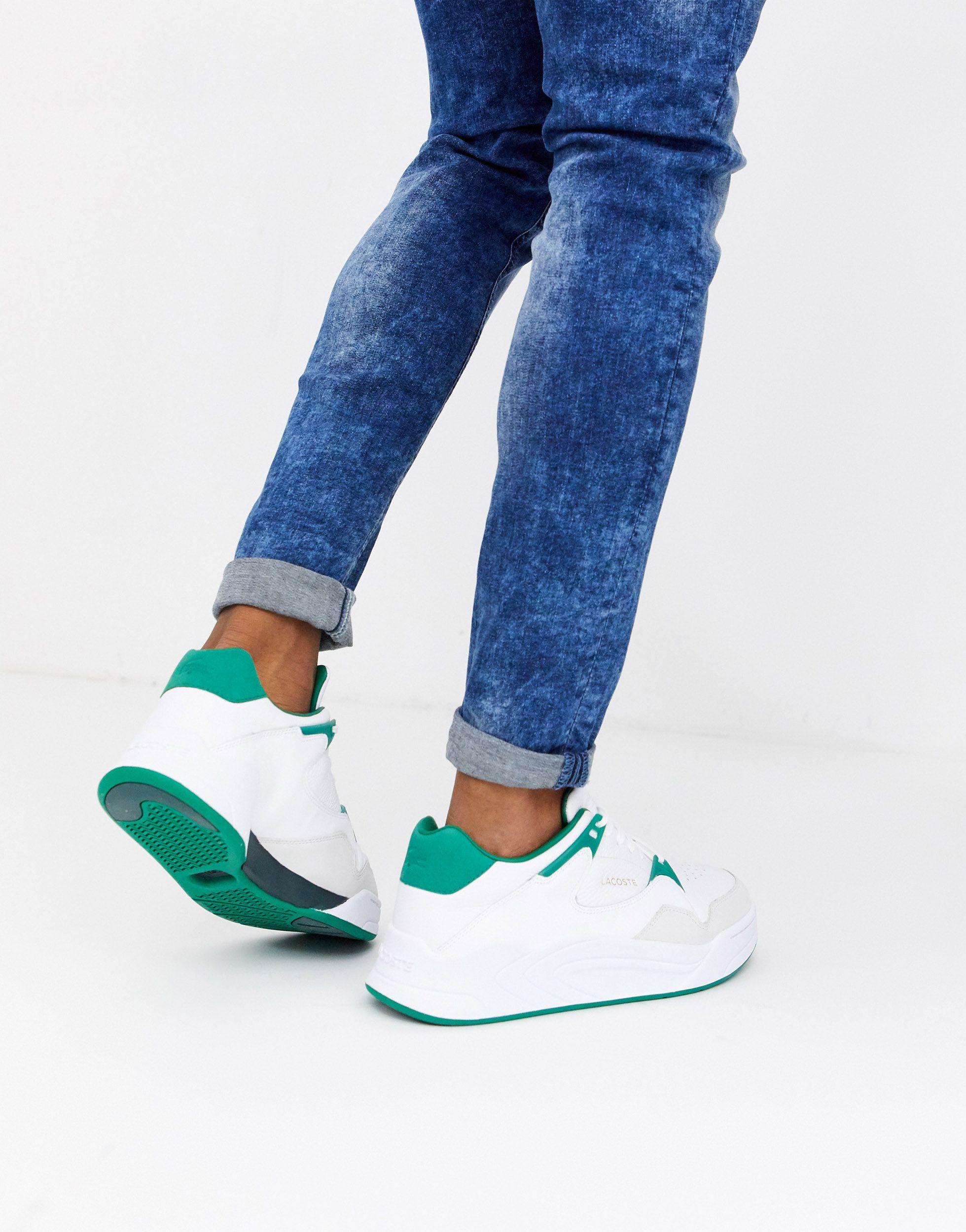 Lacoste Leather Court Slam Chunky Trainers in White for Men | Lyst