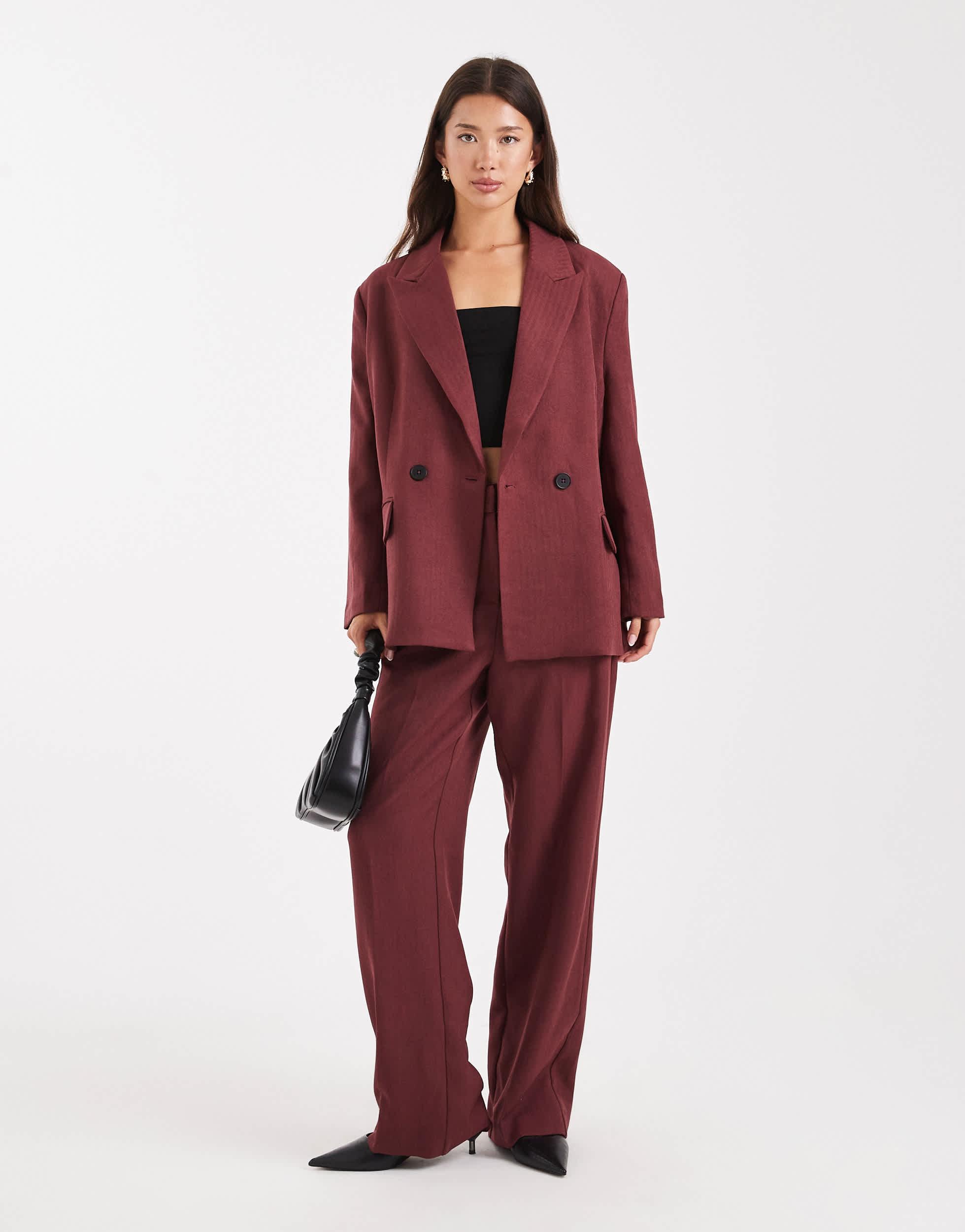 Blazer TopShop Bordeaux Vin Premium - Double Boutonnage Neuf Avec étiquettes
