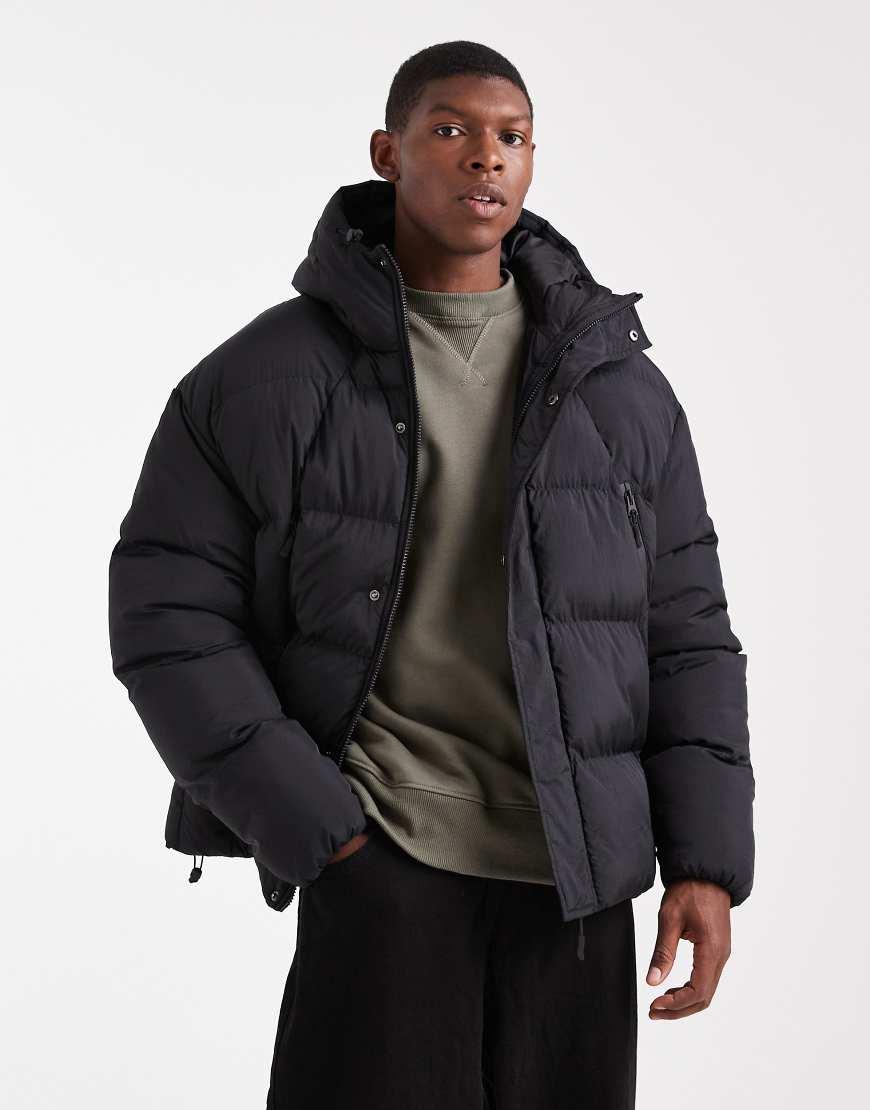 Brave Soul Hooded Puffer Coat in Black for Men Lyst UK