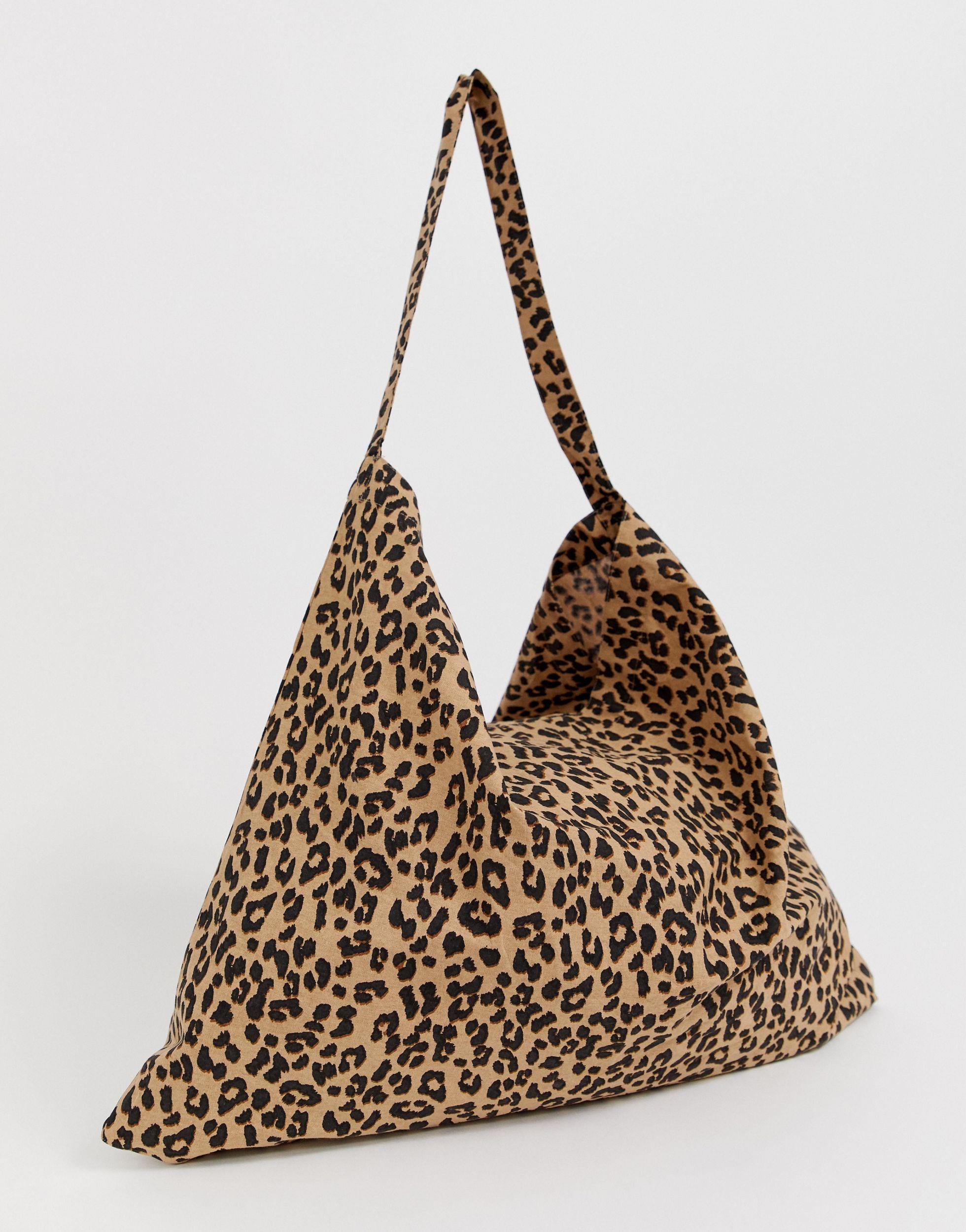 Vero Moda Canvas Leopard Print Tote Bag in Brown | Lyst