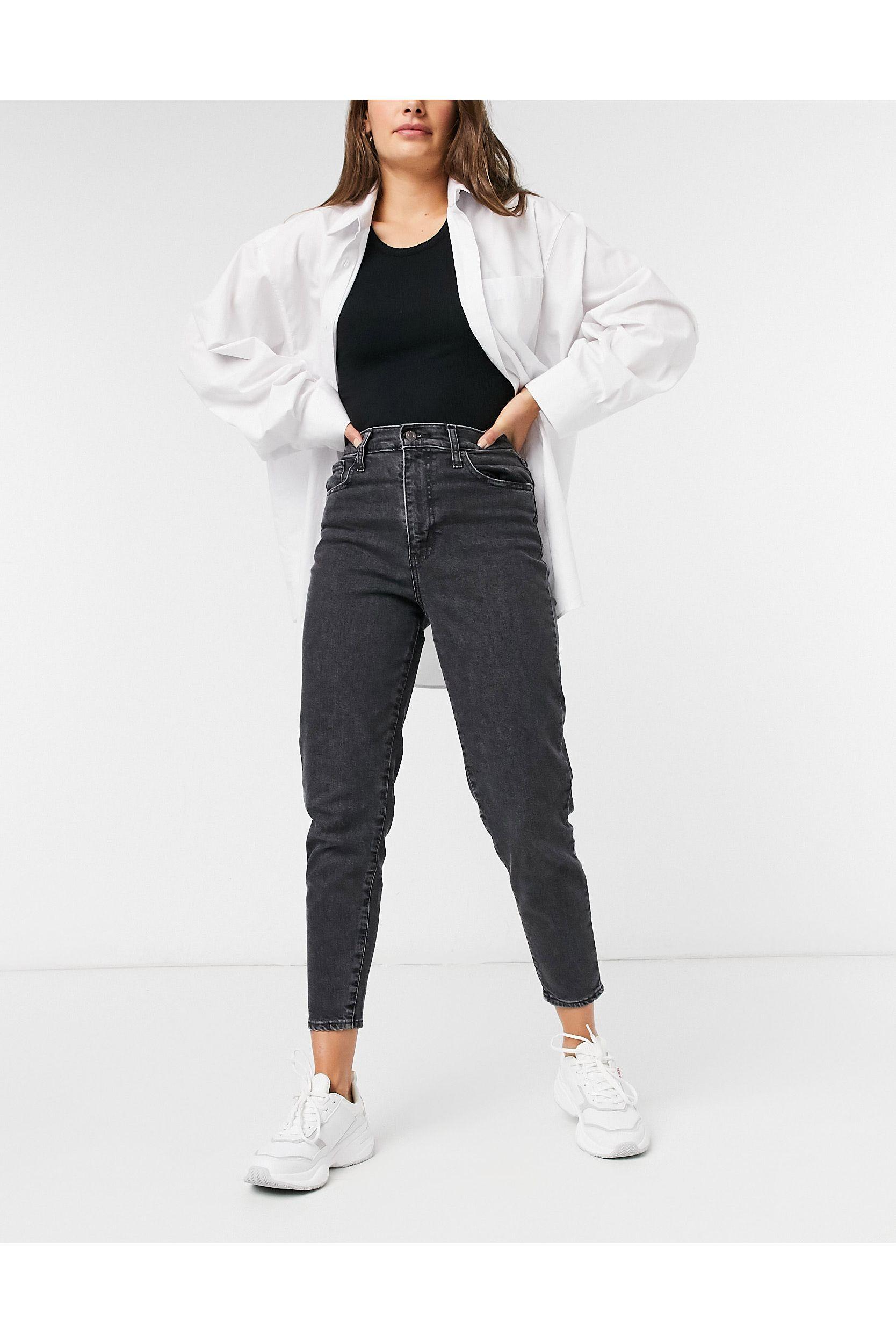 Levi's High Waisted Tapered Jeans-black | Lyst UK