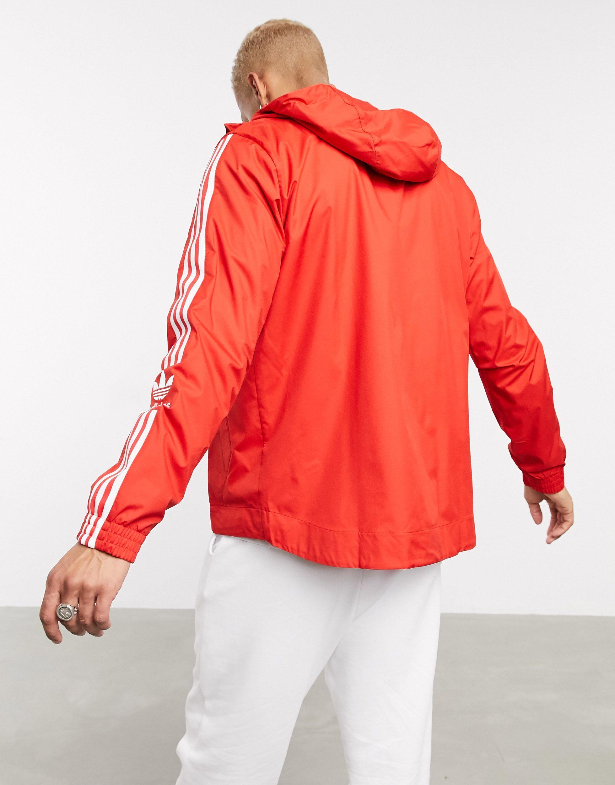 adidas Originals Lock Up West Zip Up Windbreaker in Red for Men - Lyst