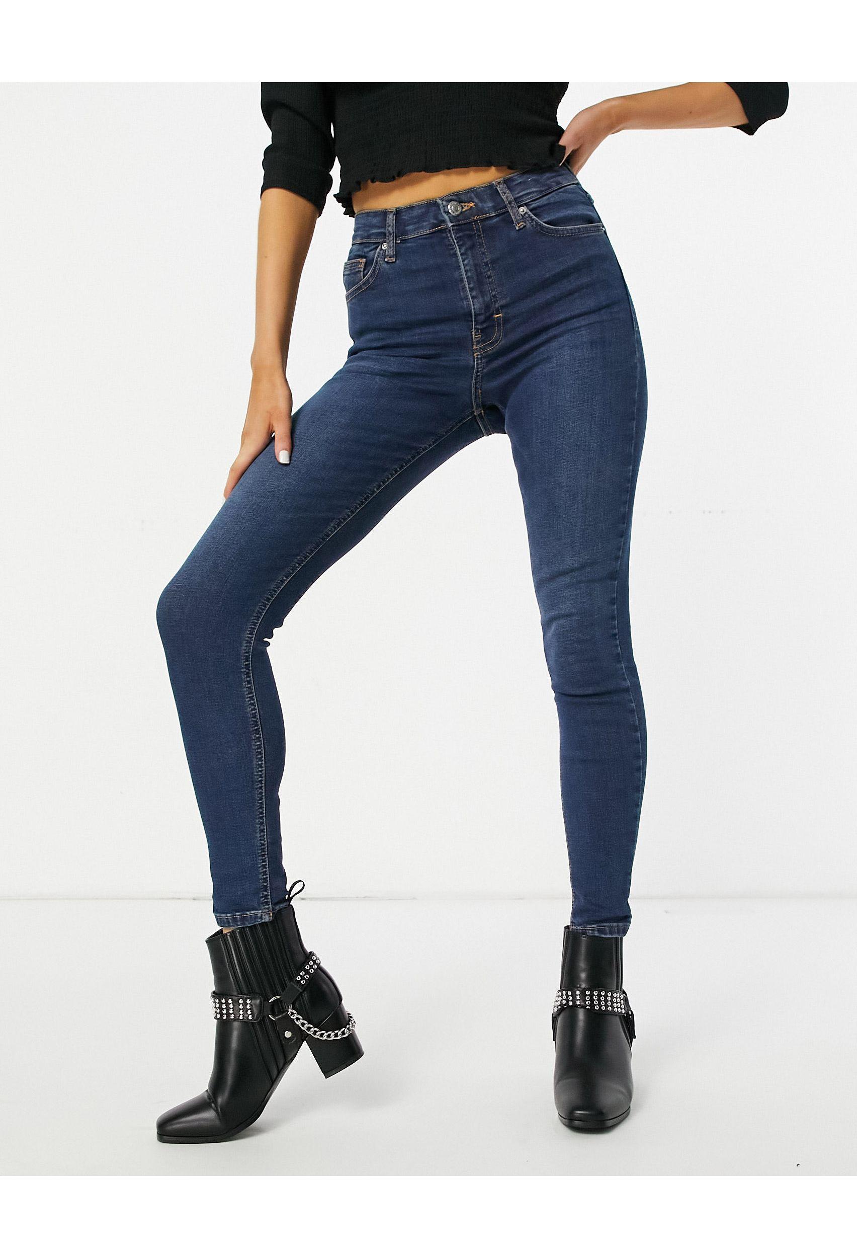 TOPSHOP Denim Jamie - Skinny Jeans Met Stretch in het Paars - Lyst