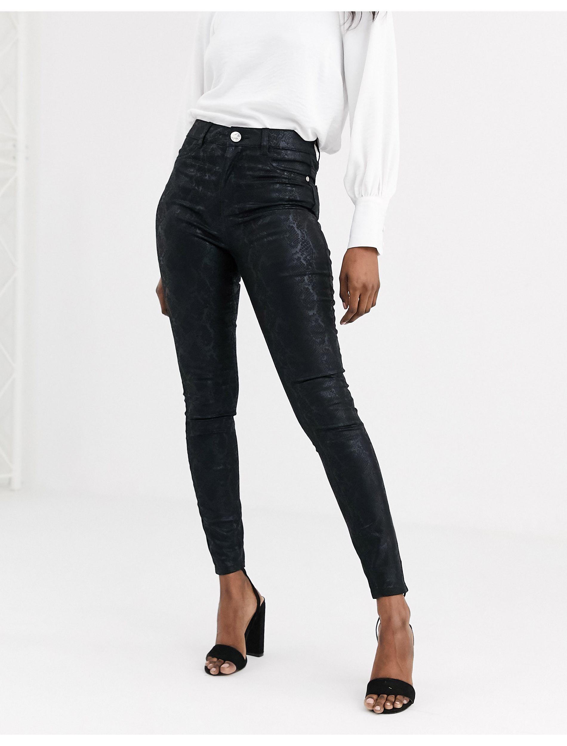lipsy black glitter jeans