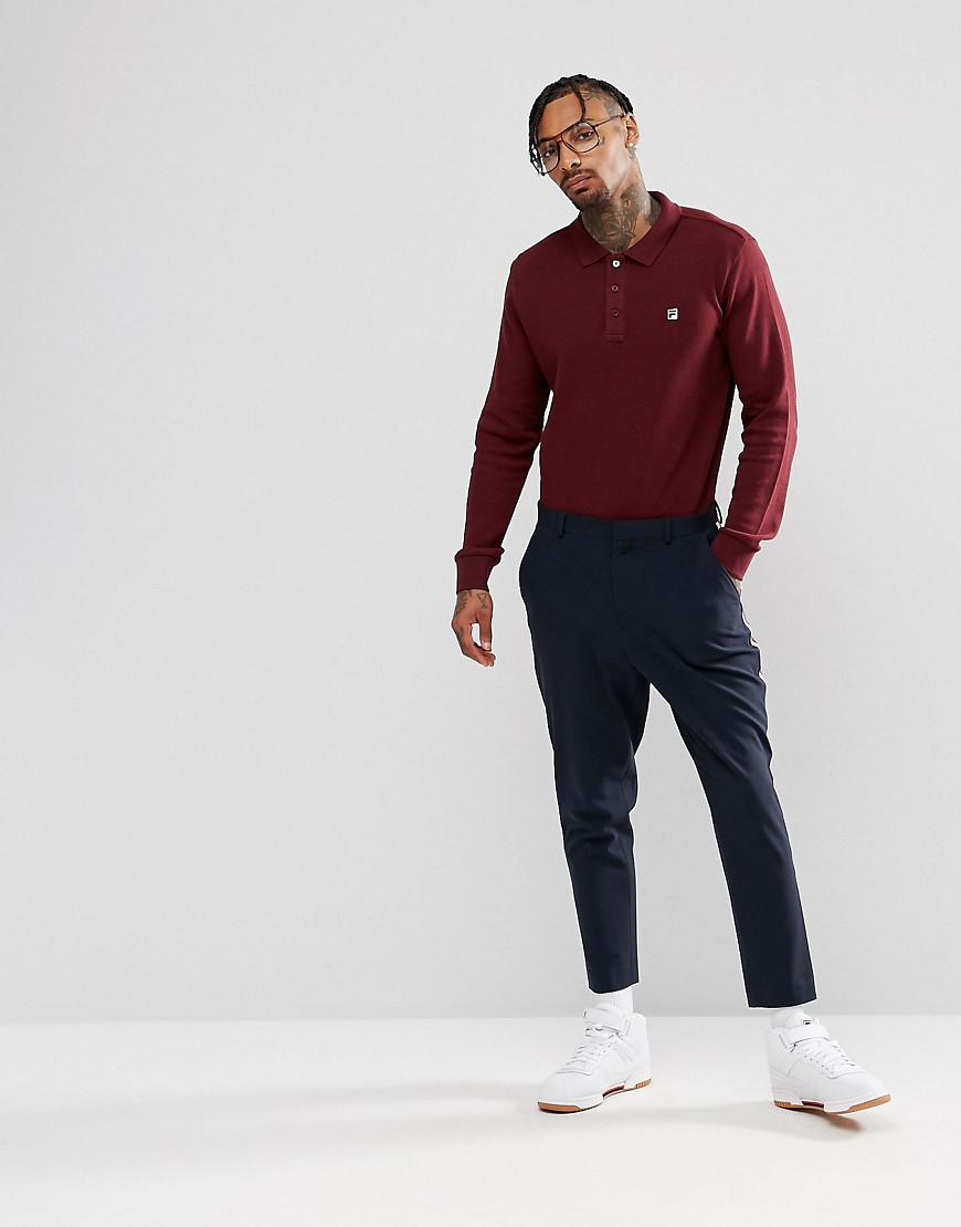 fila long sleeve polo shirt