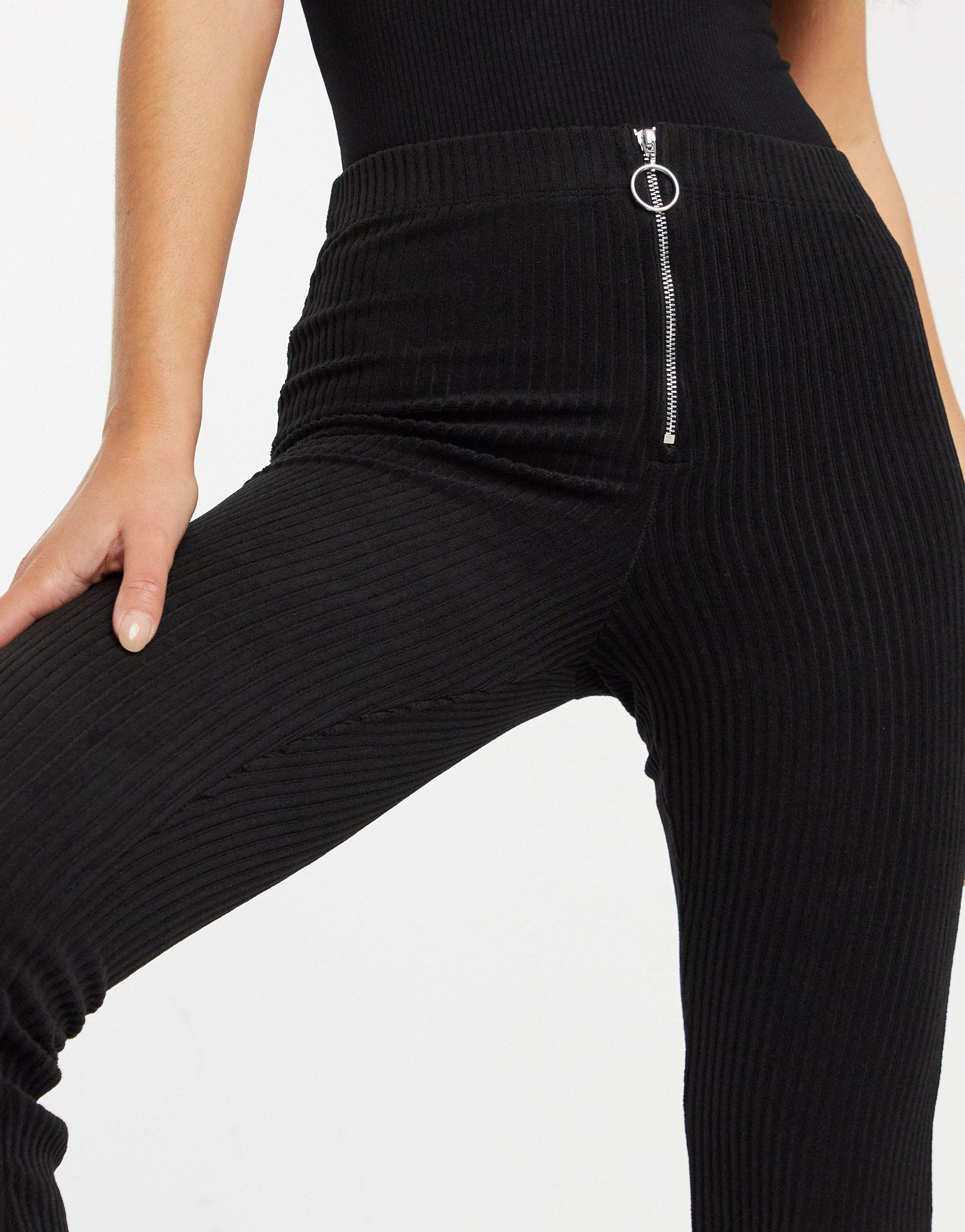 TOPSHOP Corduroy Ribbed Flare Trousers 