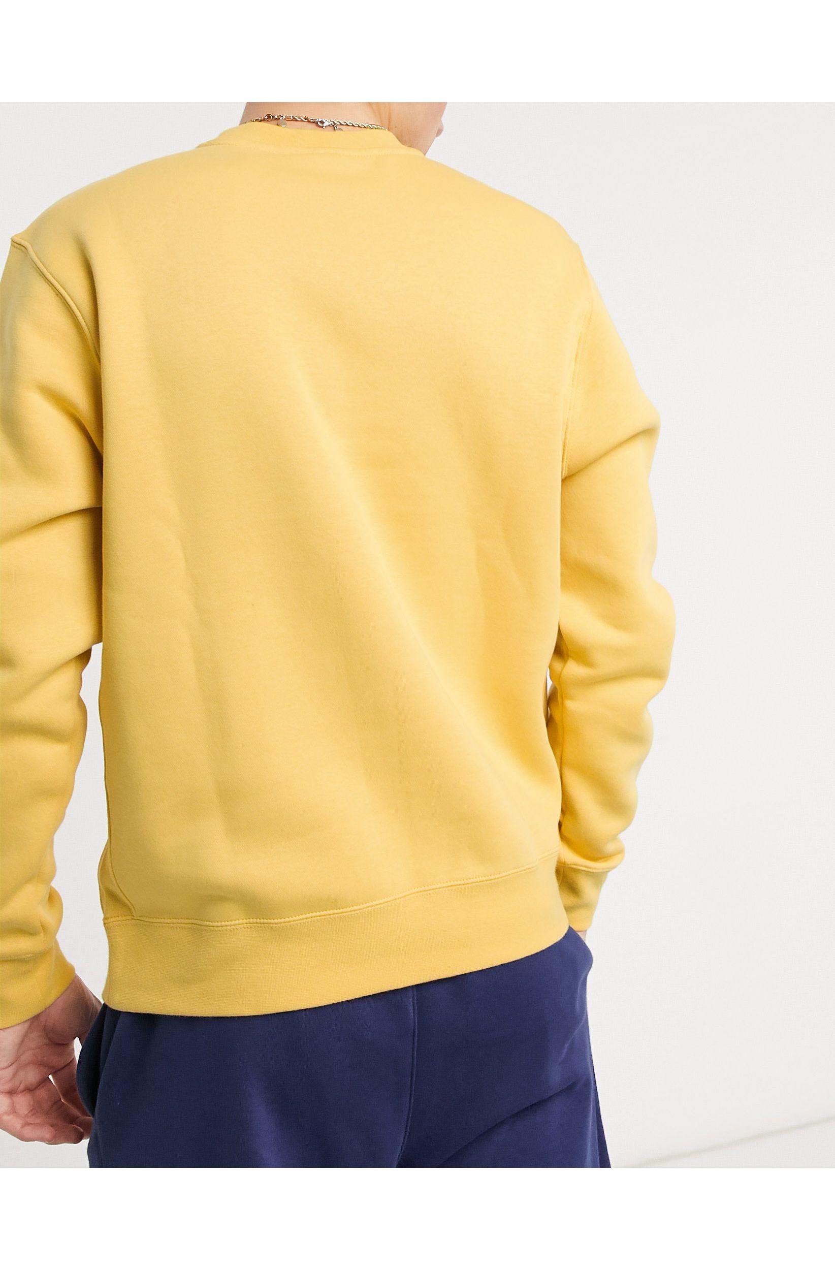 Sudadera mostaza con cuello redondo Nike de hombre de color Amarillo | Lyst