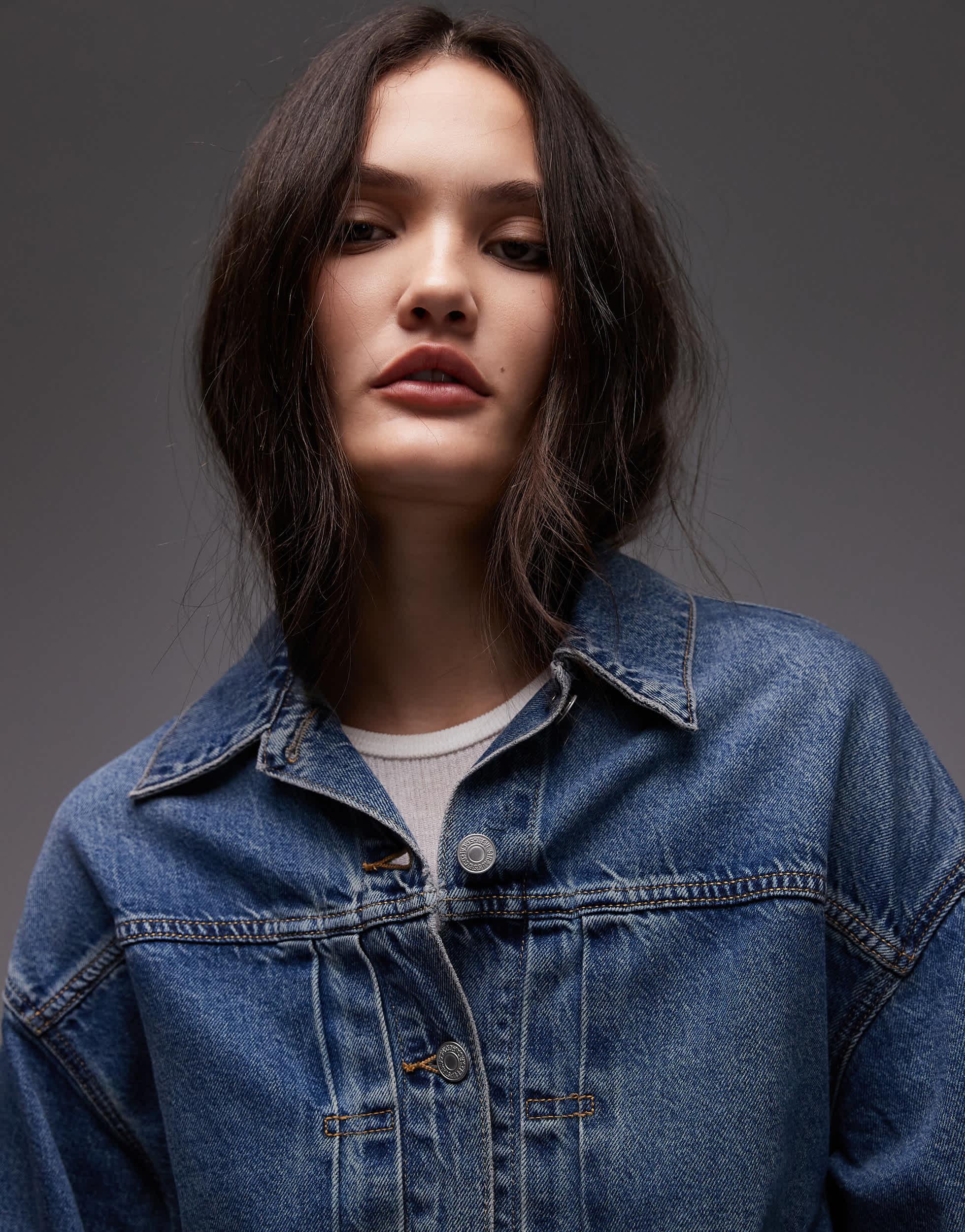 Levi's Balloon Sleeve Denim Trucker Jacket in Blue | Lyst