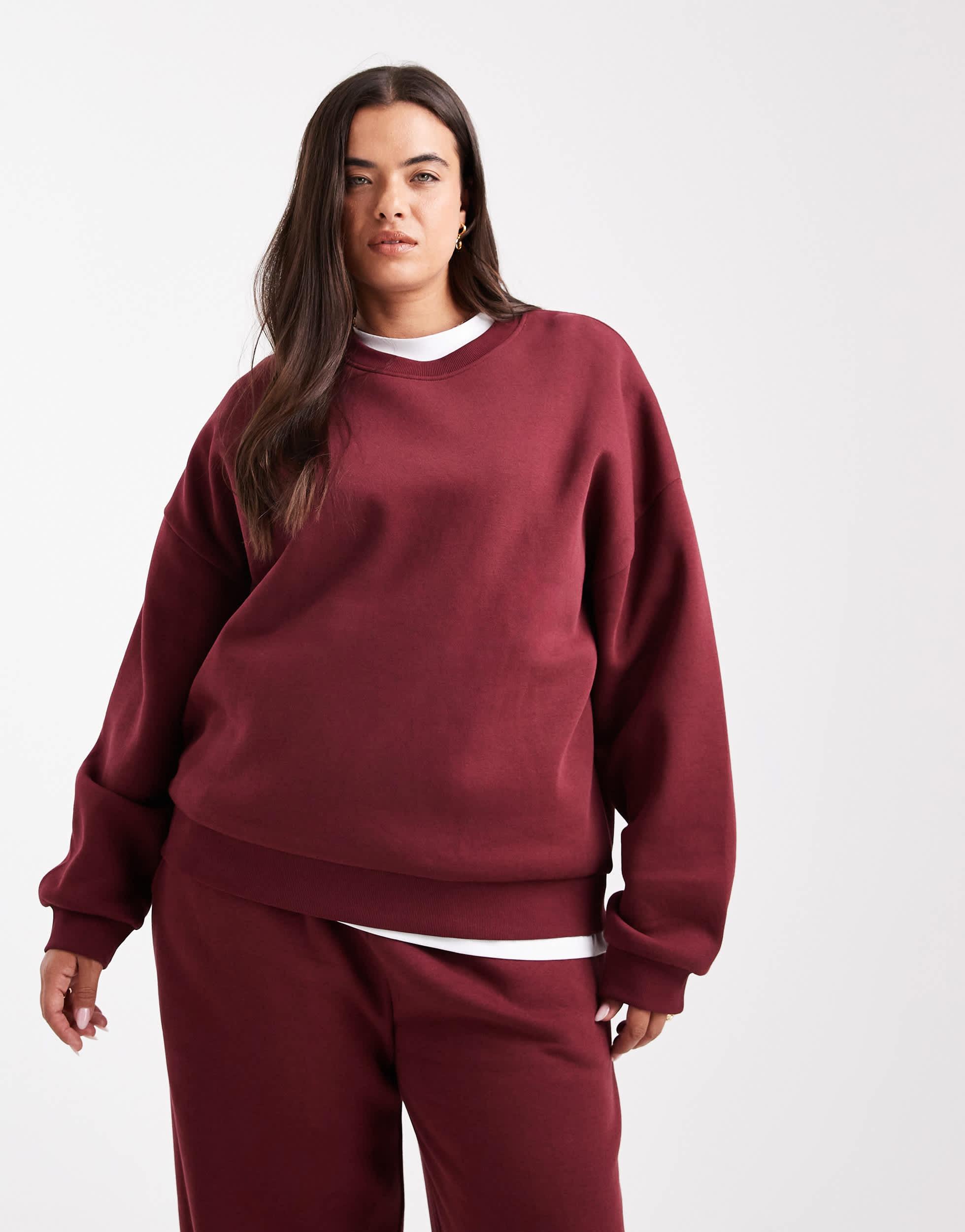 ASOS Asos Design Curve Oversized Brushback Sweatshirt With Raglan