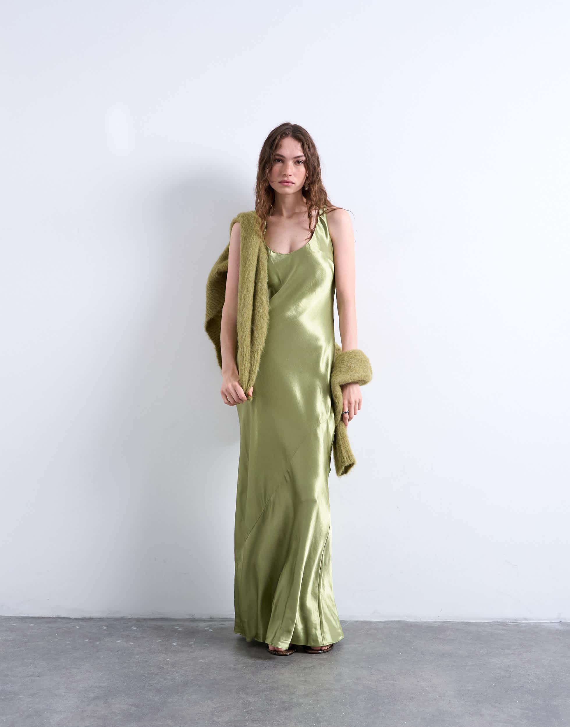 Designer Topshop Green Satin Dresses for Women - Up to 70% off | Lyst