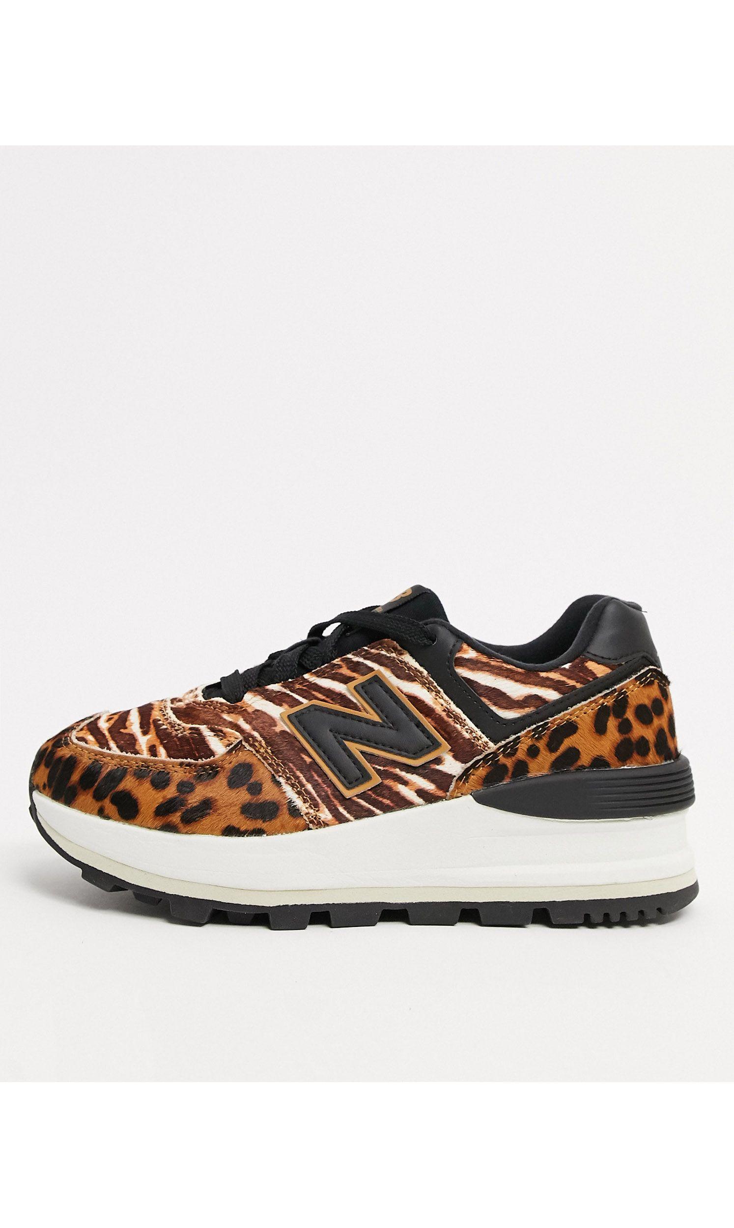 Zapatillas con estampado animal y plataforma 574 New Balance | Lyst