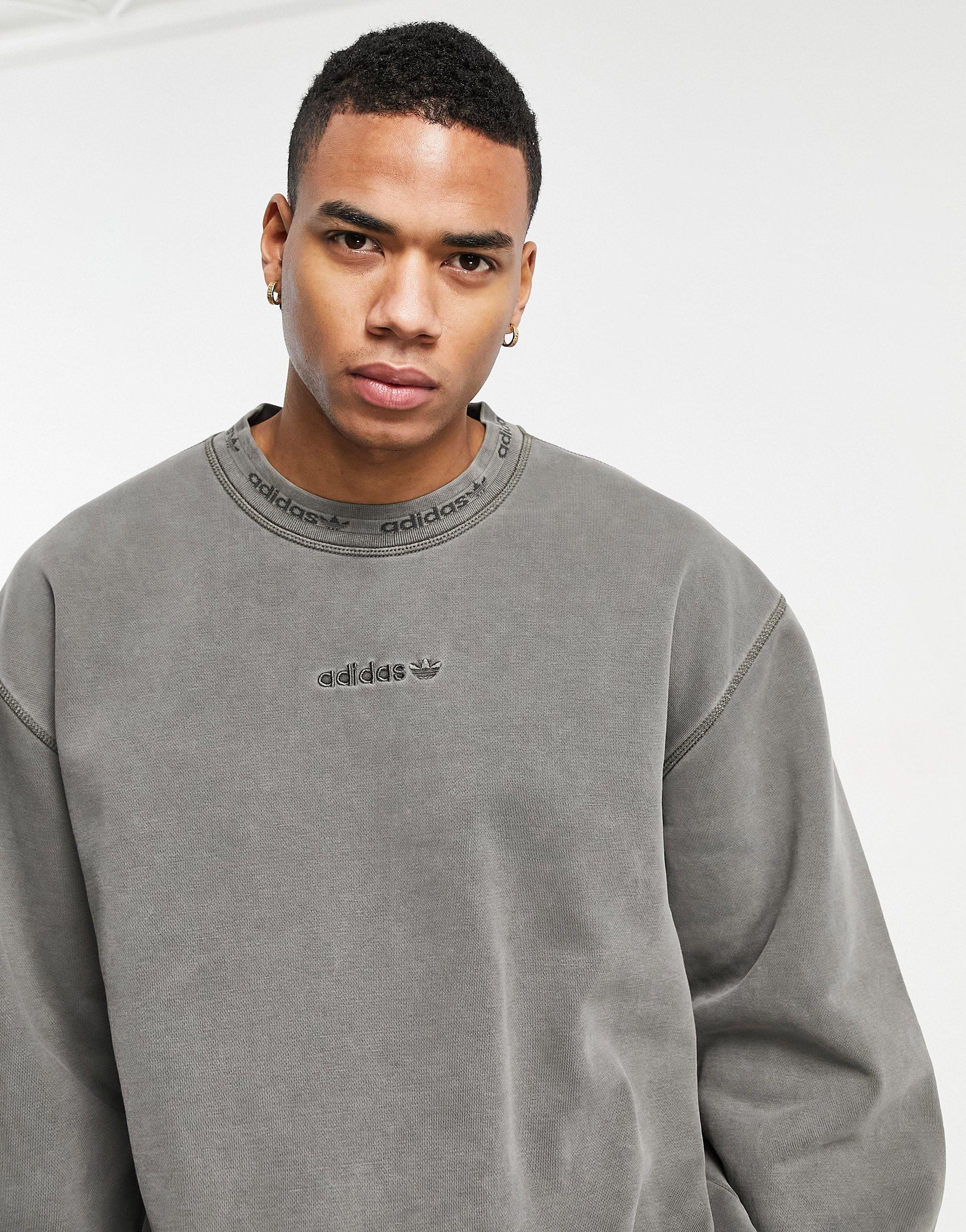 adidas Originals Cotton 'premium Sweats' Overdyed Rib Sweatshirt in Green  for Men | Lyst