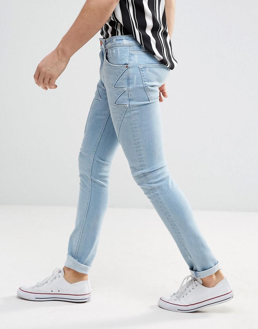 blue super skinny jeans