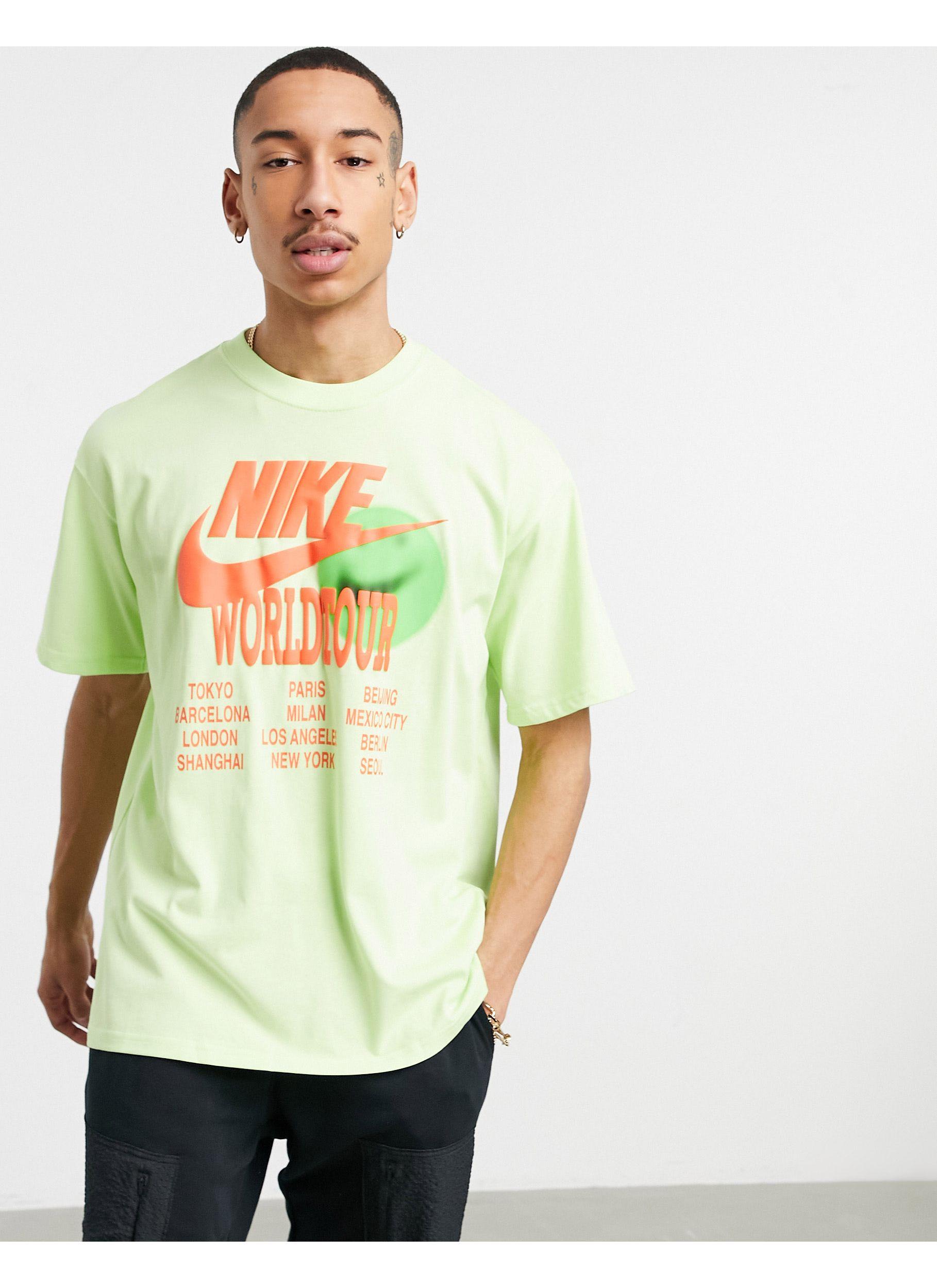 verzonden waarschijnlijk Uitrusting Nike World Tour Pack Graphic Oversized T-shirt in Green for Men | Lyst
