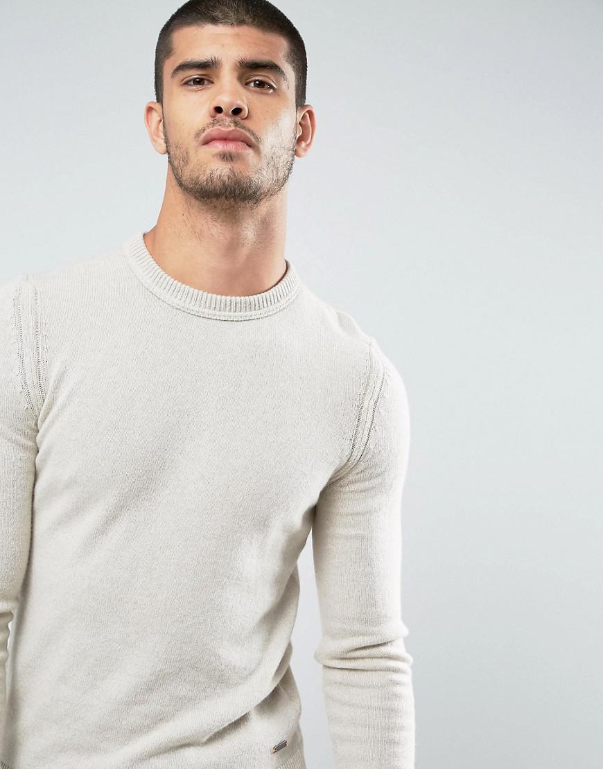 BOSS by Wool By Hugo Boss Amidro Jumper In Cream in Natural for Men - Lyst
