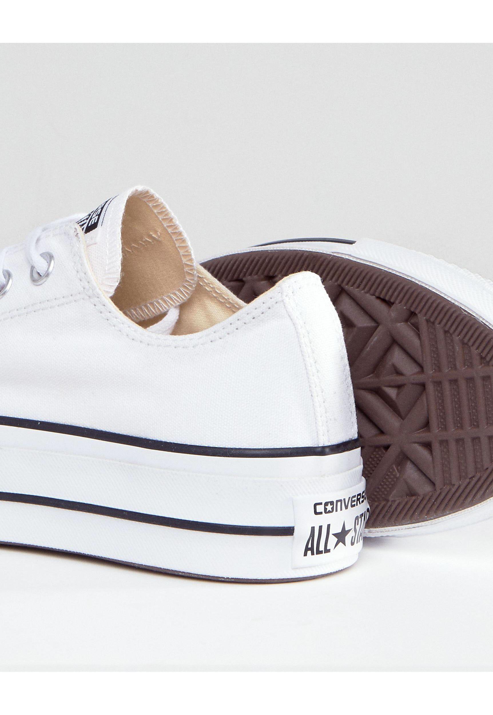 Converse Canvas Chuck Taylor All Star Platform Ox Trainers in White | Lyst