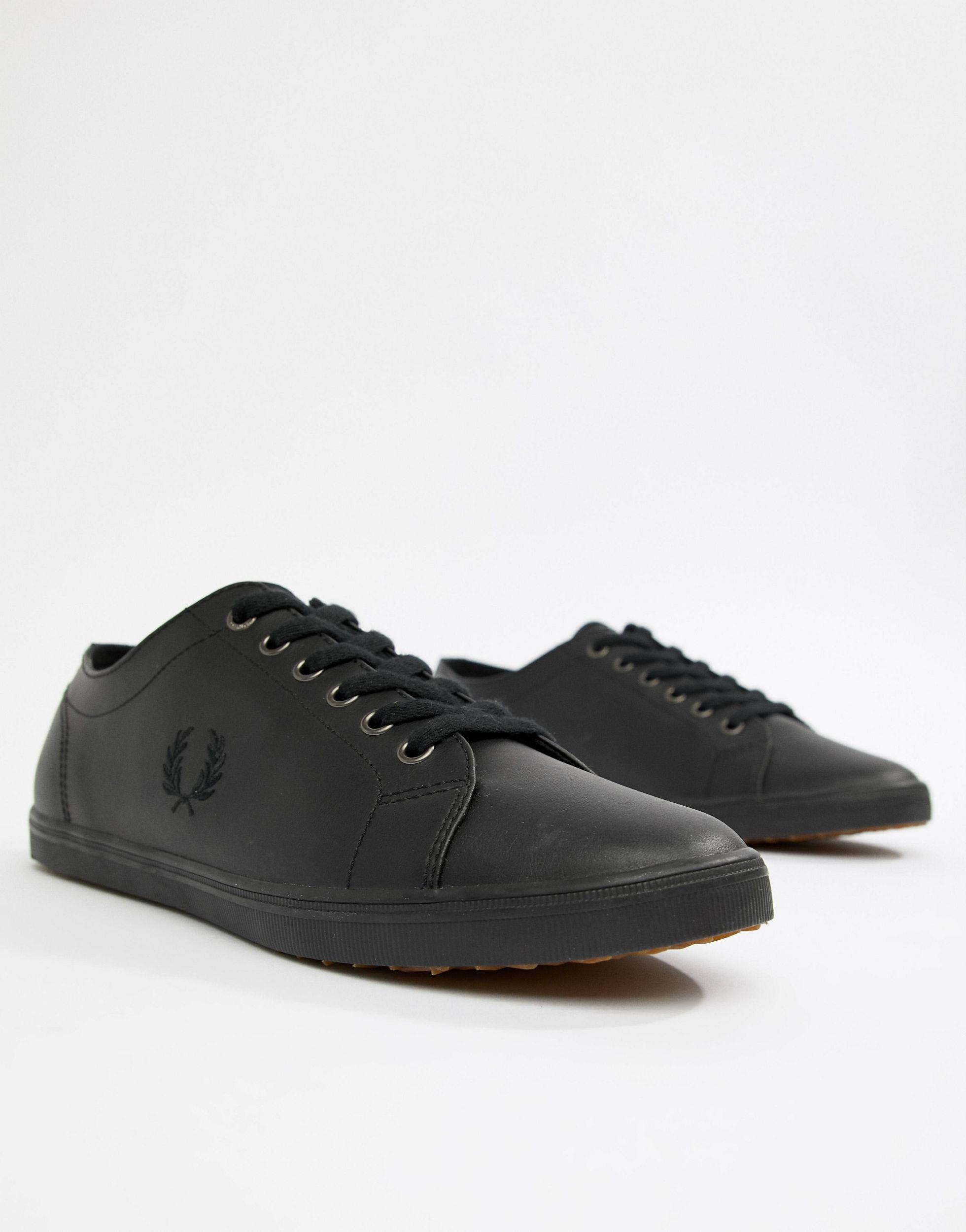 Fred Perry Kingston Leather Sneakers in Black for Men | Lyst