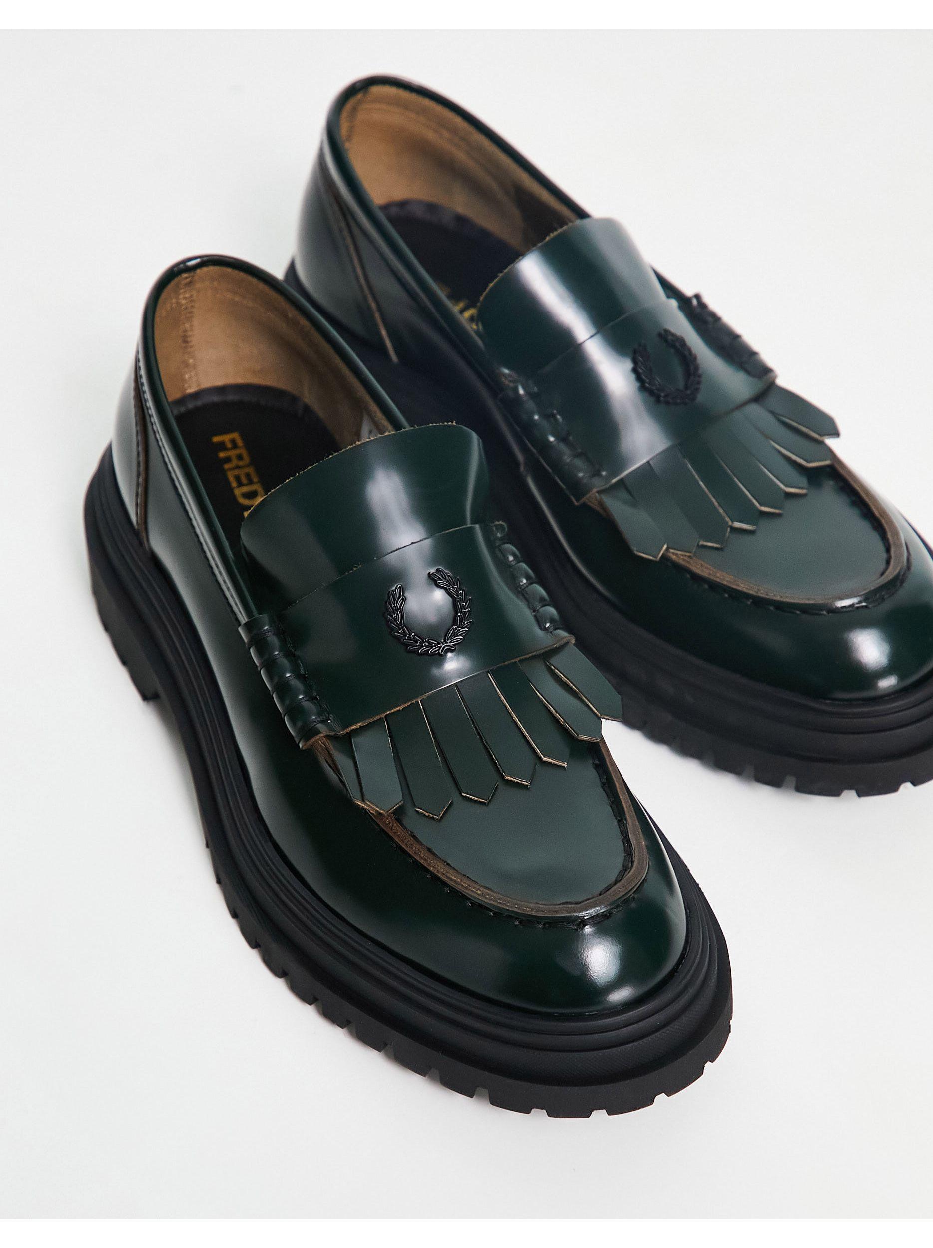 Fred Perry Fp Loafer Leather in Black | Lyst Canada