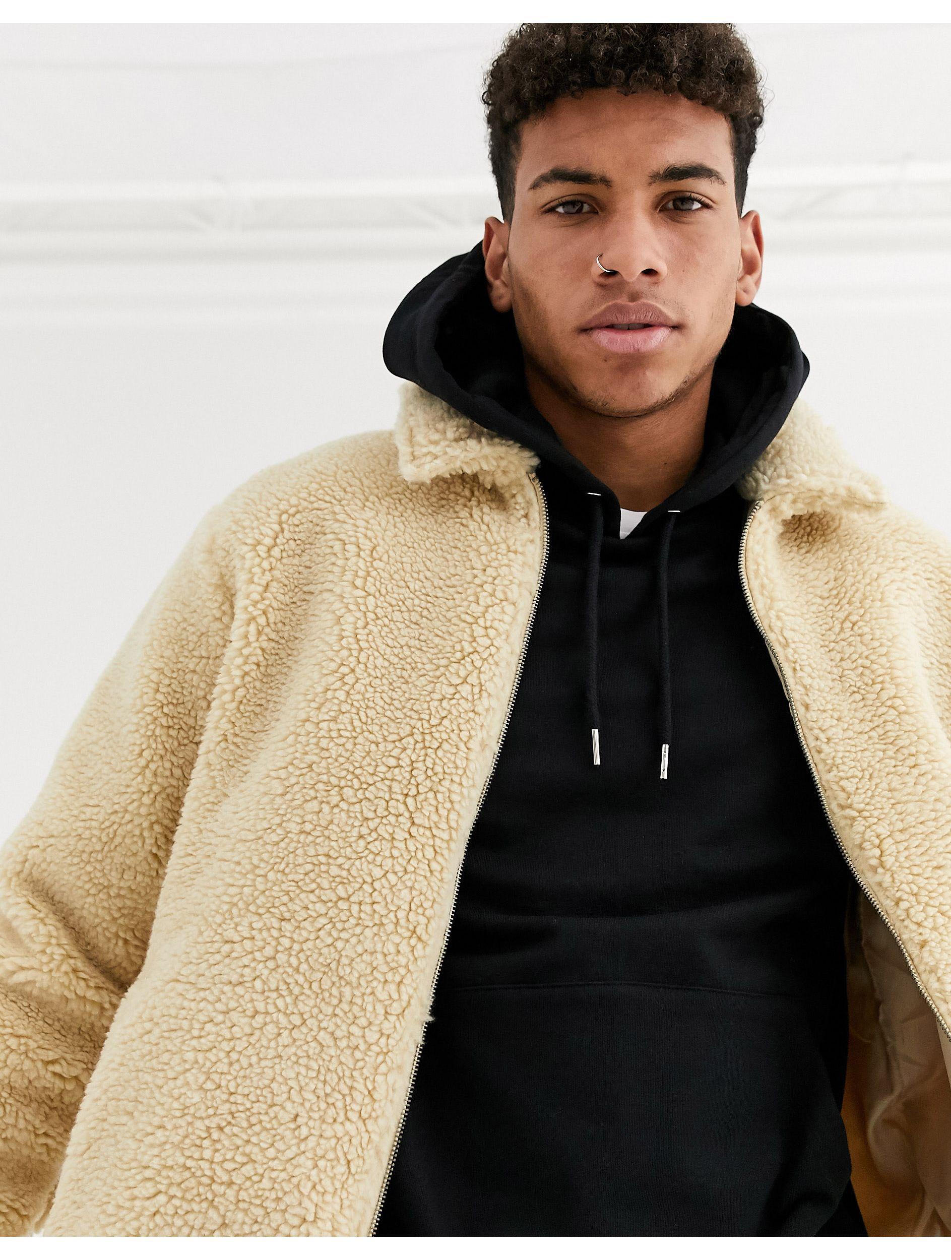 borg jacket with hood