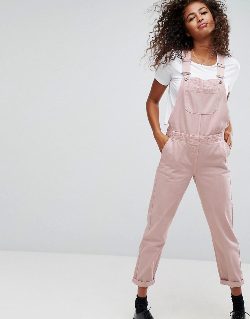 pink denim dungarees
