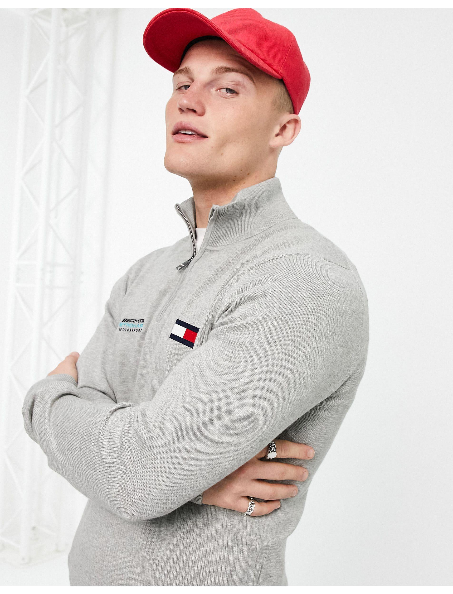 Jersey con logo y cuello Perkins con cremallera Mercedes Tommy Hilfiger de  hombre de color Gris | Lyst