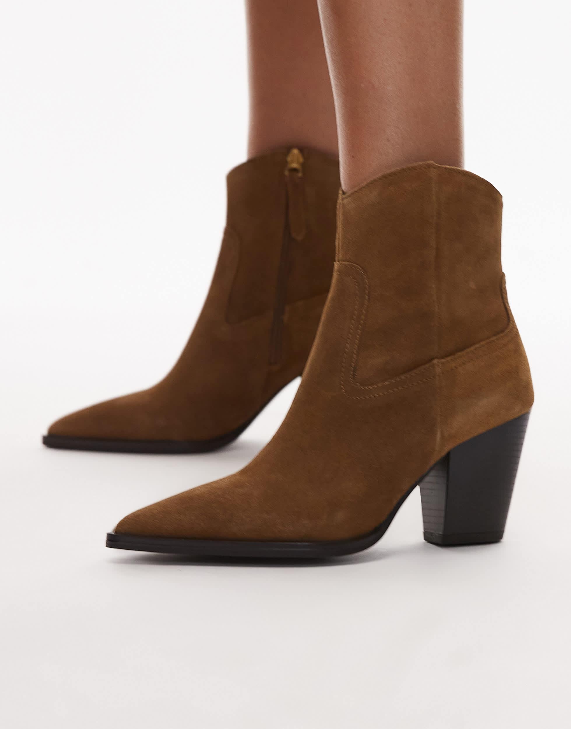 Mango – western-ankle-boots aus wildleder in Braun Lyst AT