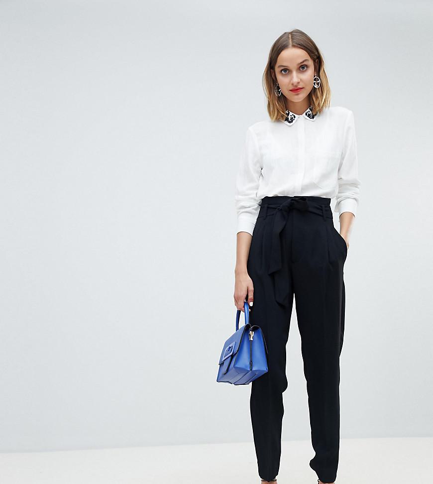 Mango Denim Paper Bag Waist Tapered 