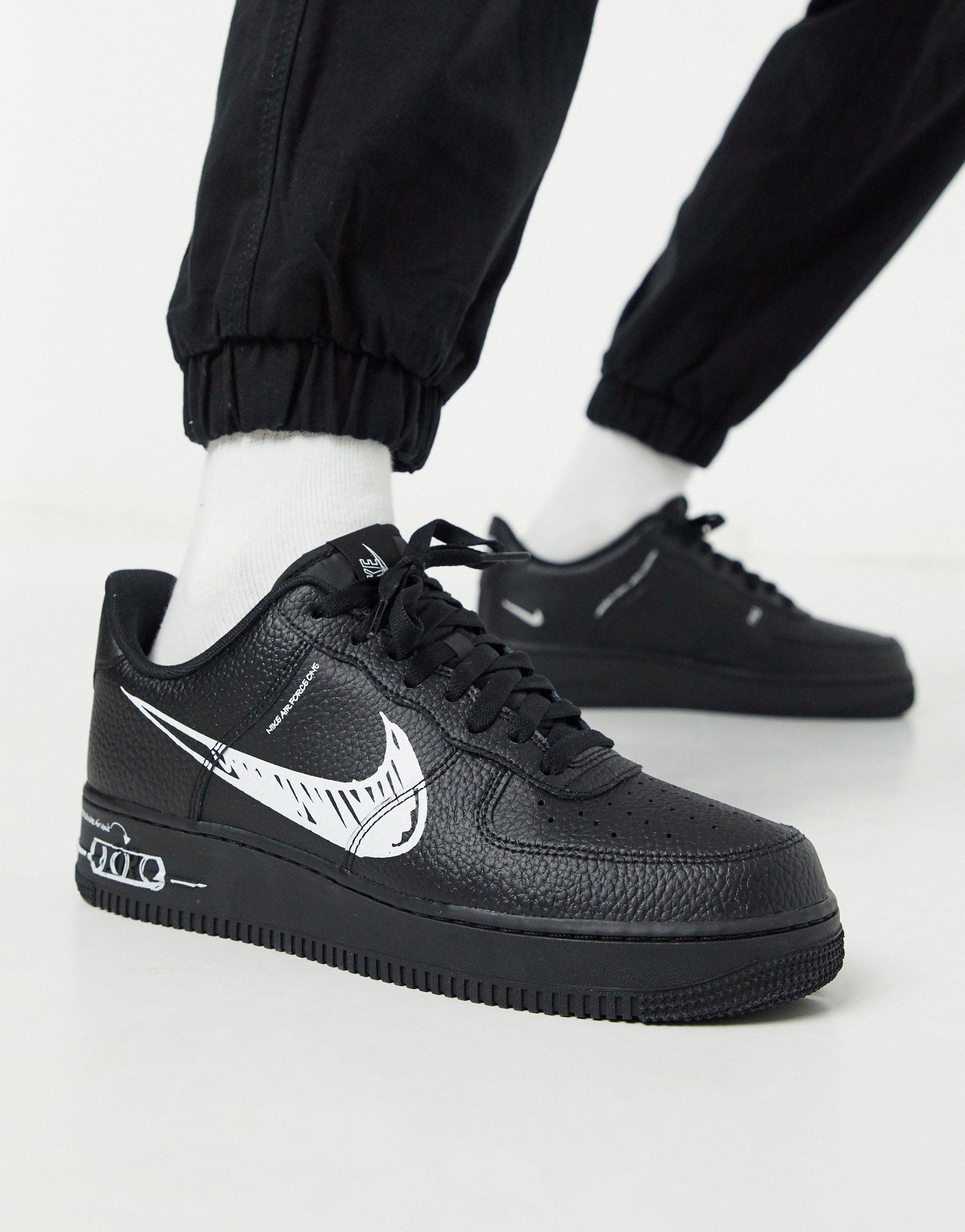 Nike Air Force 1 Lv8 Utility Sl Trainers in Black for Men - Lyst
