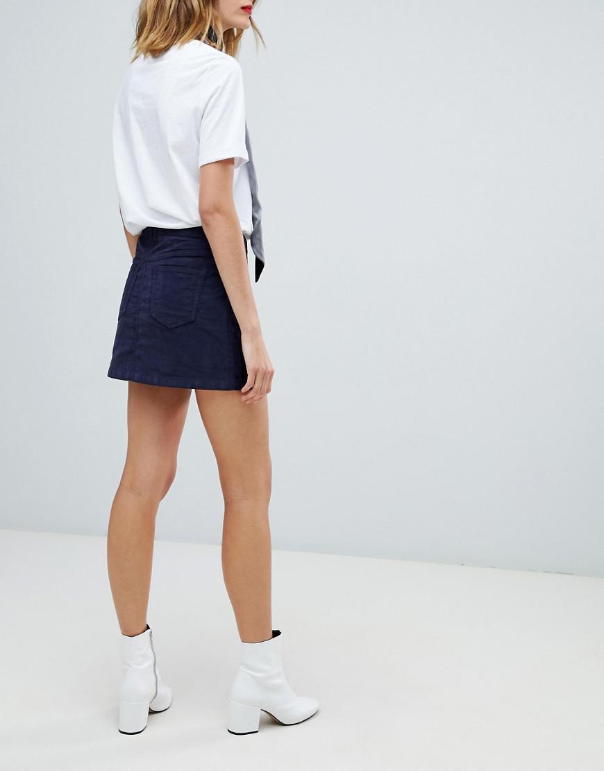 Navy cord mini skirt Clearance
