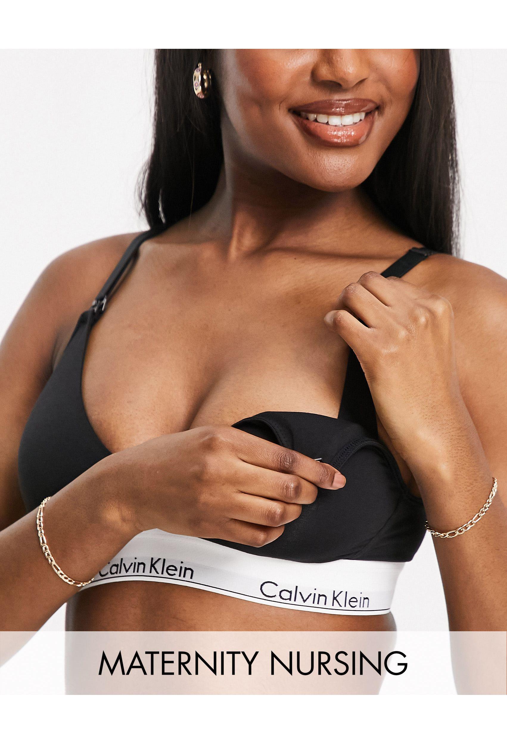 Calvin Klein Modern Cotton Maternity Nursing Bralette In Beige