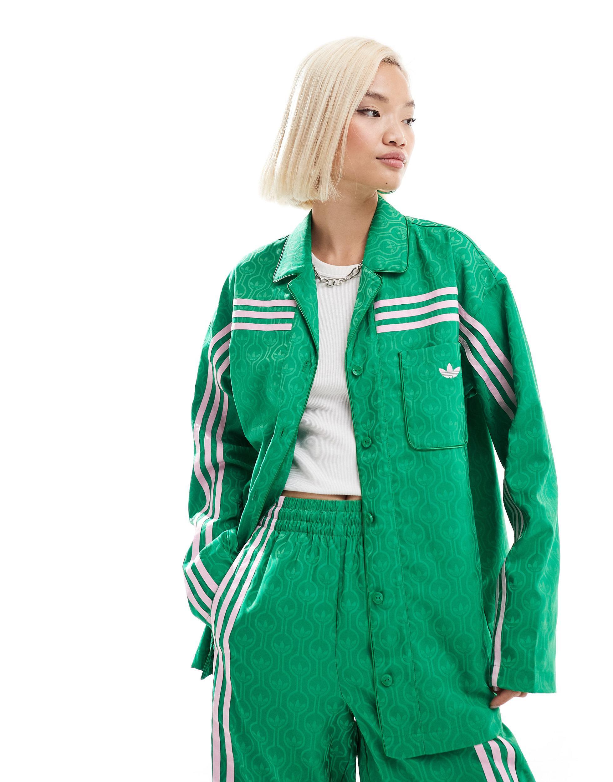 ★adidas★ satin track top green adidas Women's Lifestyle Satin Track Top - Green adidas US