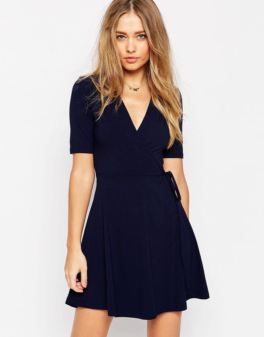 wrap tea dress mini