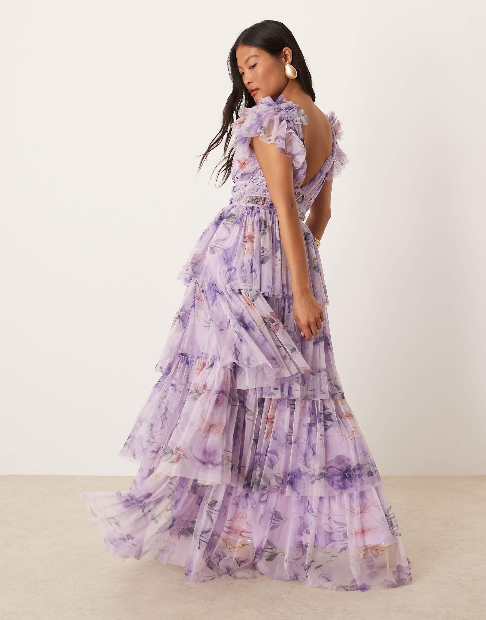 lace and beads ruffle dress Lace & Beads Strapless Maxi Dress (ASOS) by ASOS