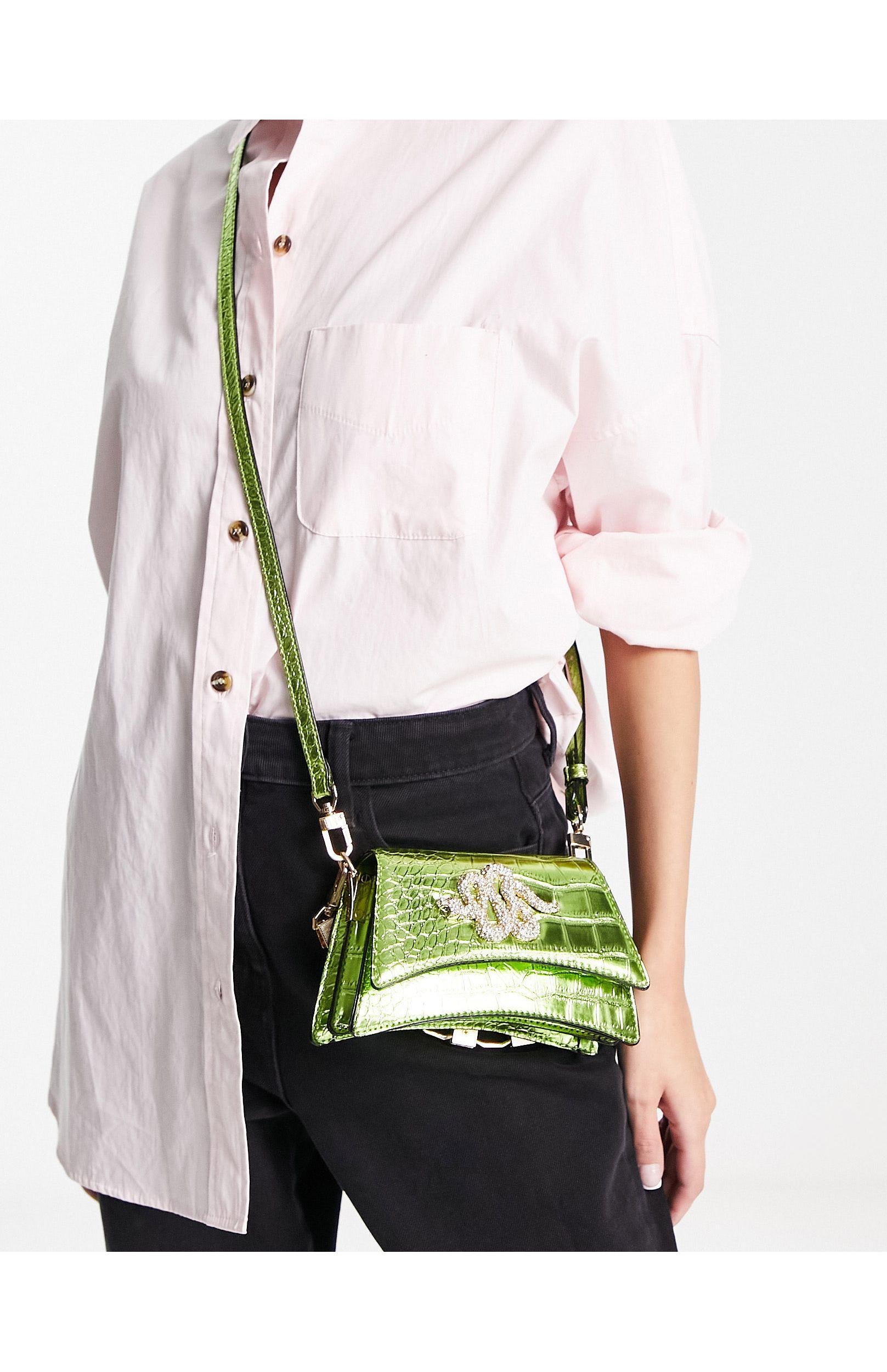 ALDO Kazia Snake Embellished Crossbody Bag in White | Lyst