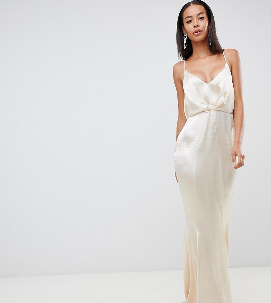 asos design high neck pleated maxi dress