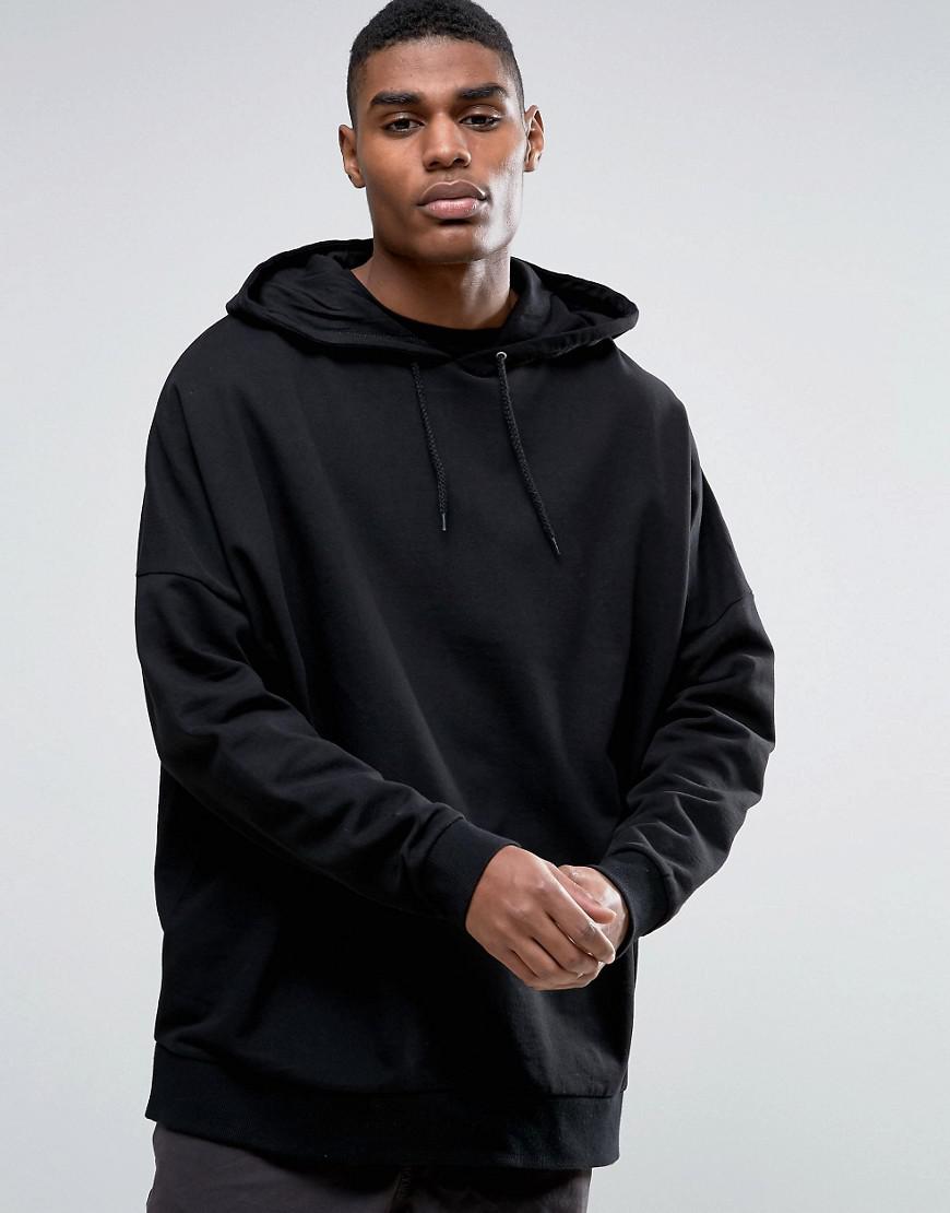 hoodie noir oversize homme