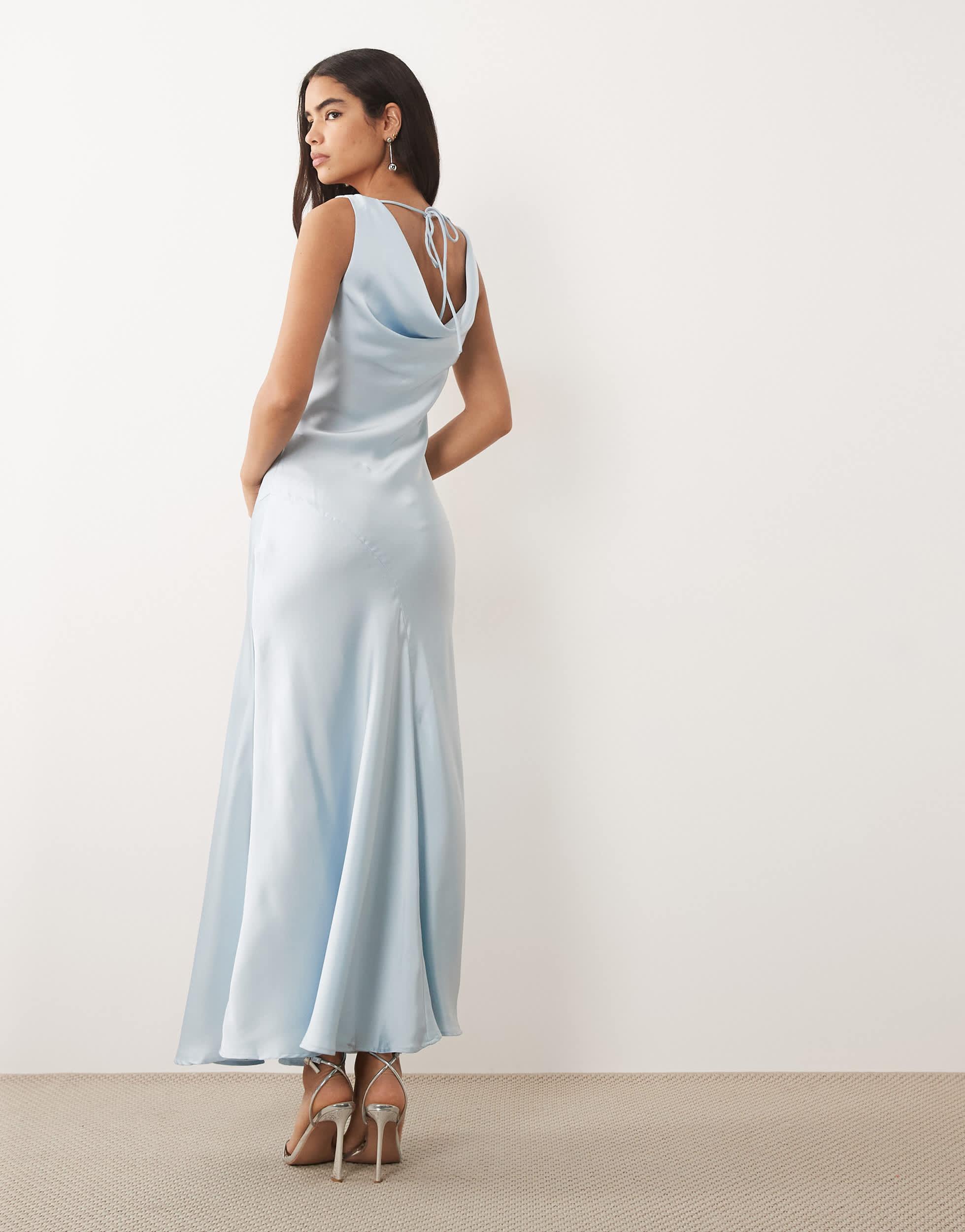 vila bridesmaid dresses Bridesmaid Mint Tulle Dress Rent Vila Petite Bridesmaid Halterneck Tulle Midi Dress With