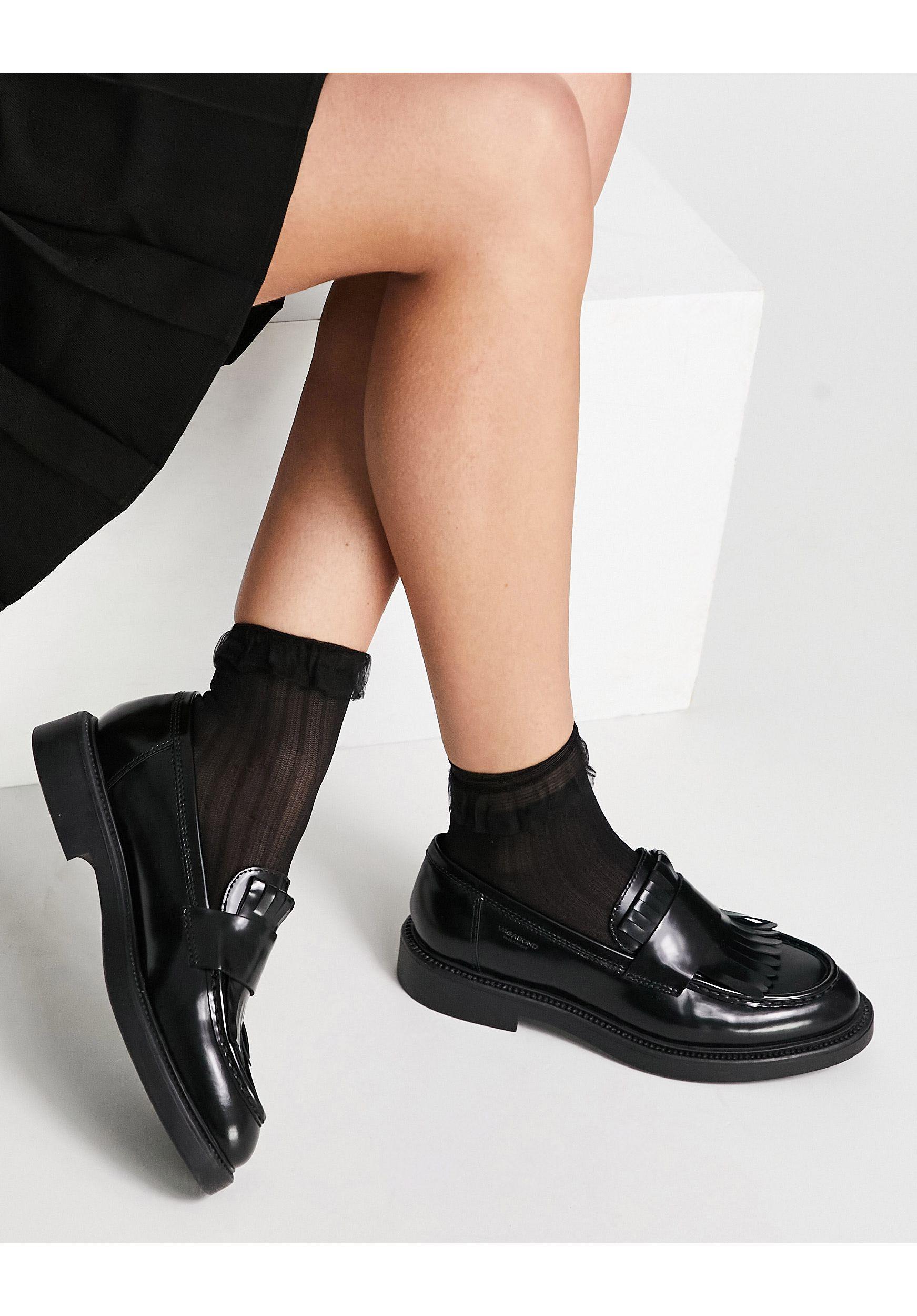 Vagabond Shoemakers Alex Fringed Loafer in Black | Lyst Australia
