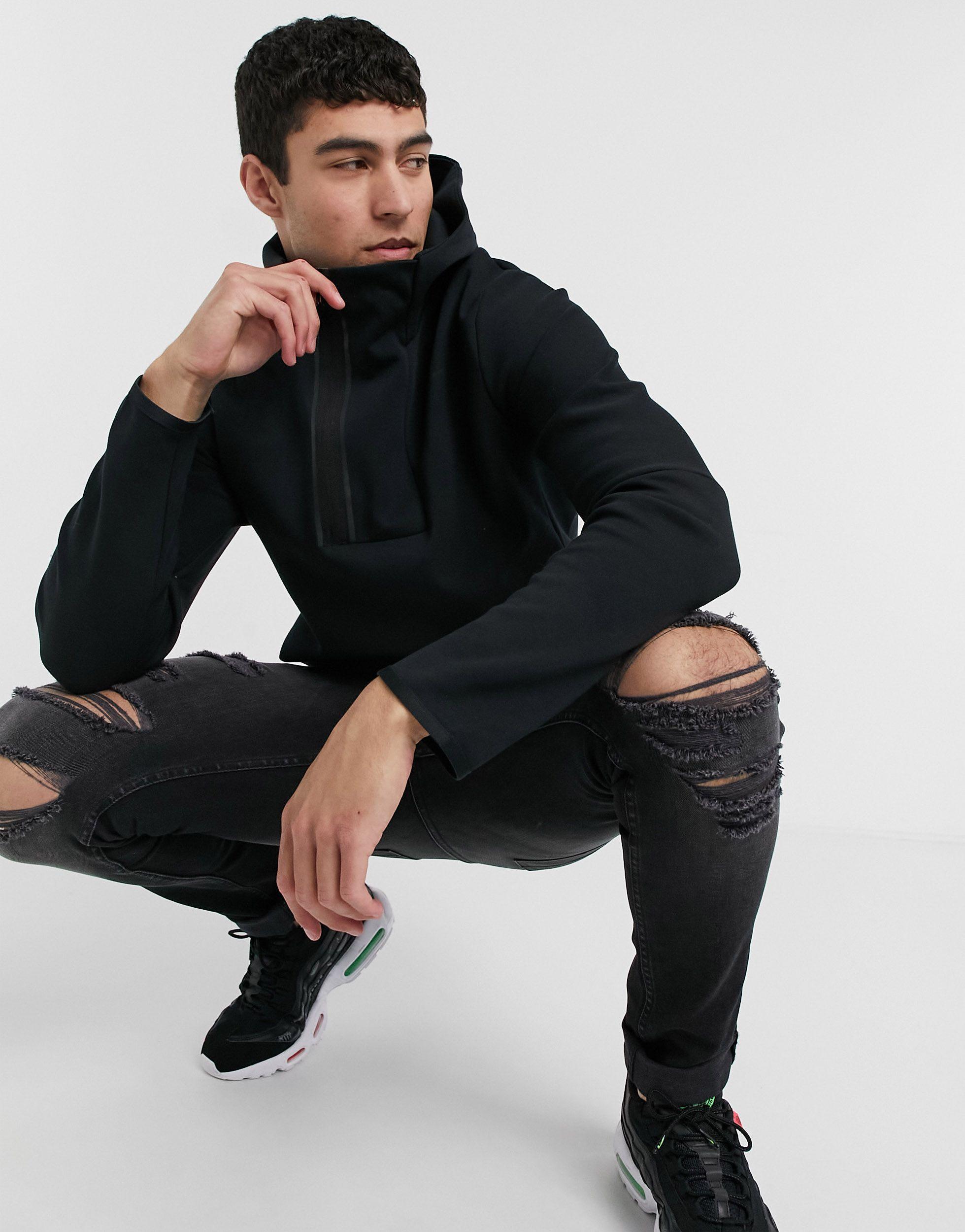 Sudadera NIKE Sportswear Swoosh Tech Fleece negra | Foot on Mars