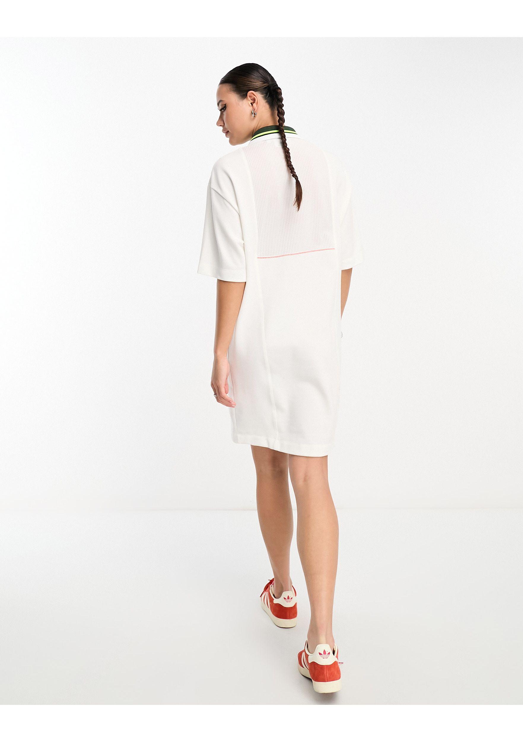 Lacoste Polo Shirt Dress in White | Lyst