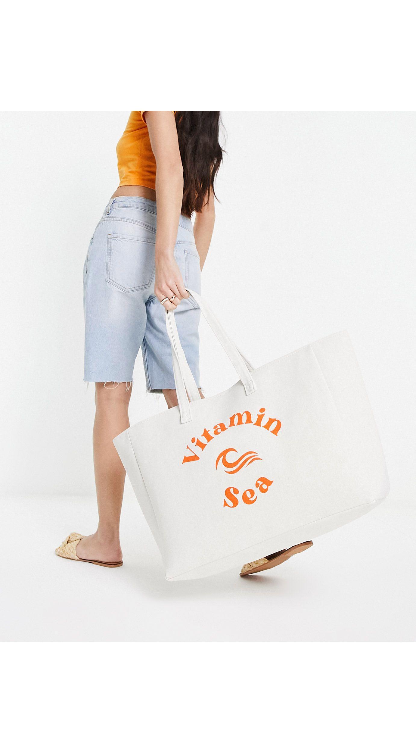 South Beach Vitamin Sea Beach Tote Bag in White | Lyst