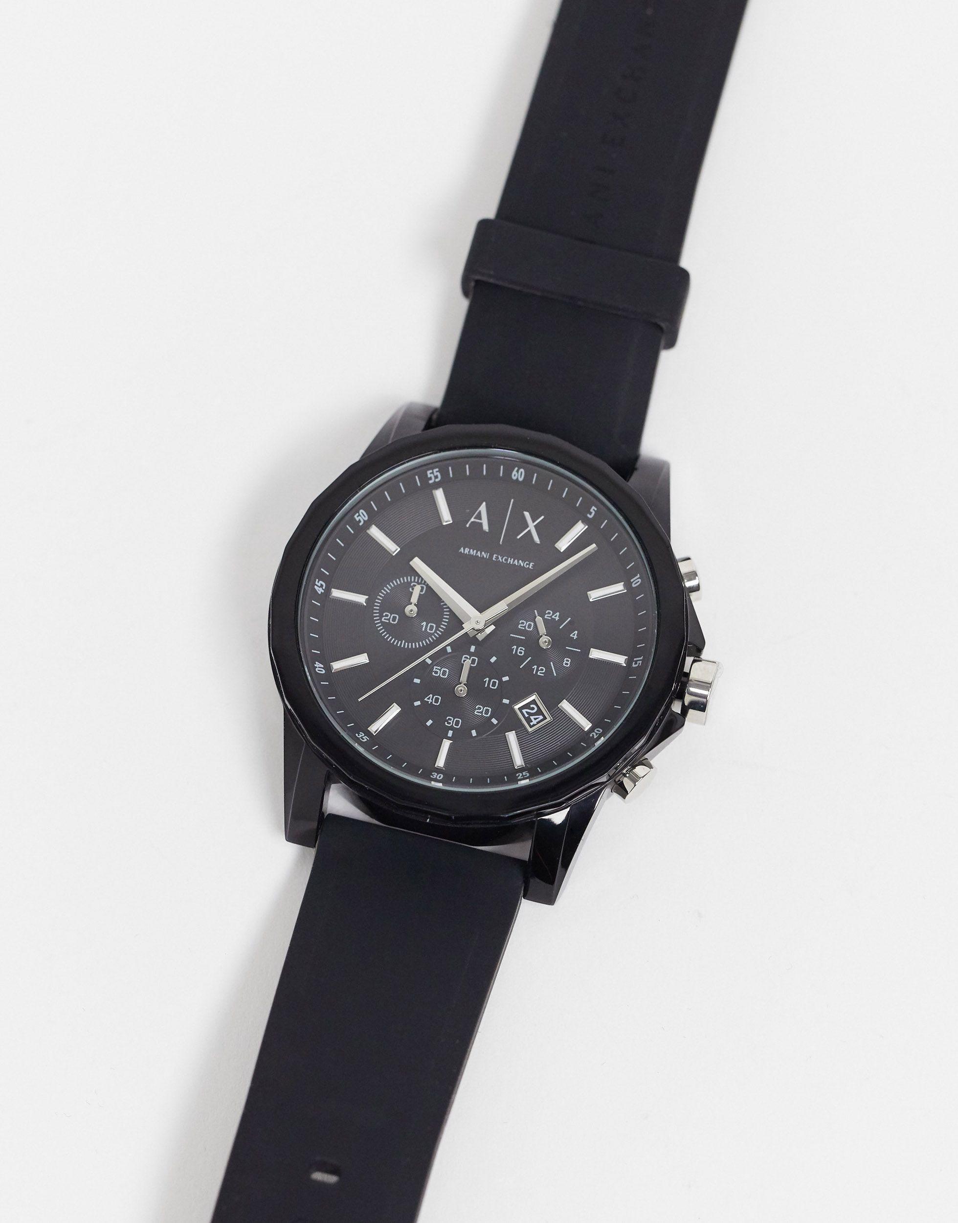 Armani Exchange Ax1326 Outerbanks Silicone Watch in Black for Men 