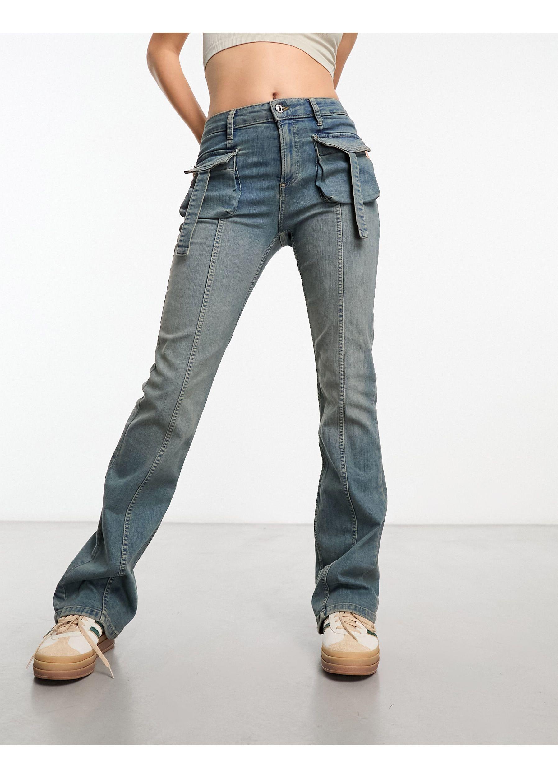 Bershka Cargo Jeans in Blue Lyst UK