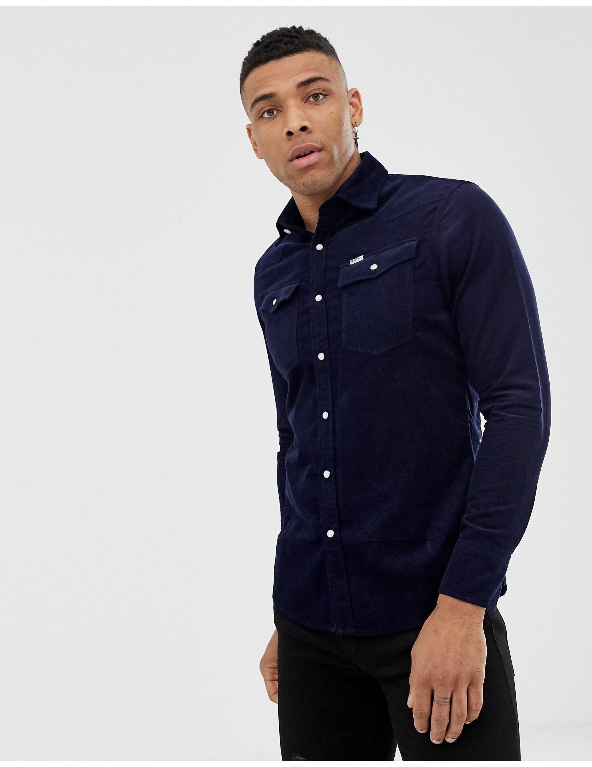 G-Star RAW Denim Cord Shirt in Navy 