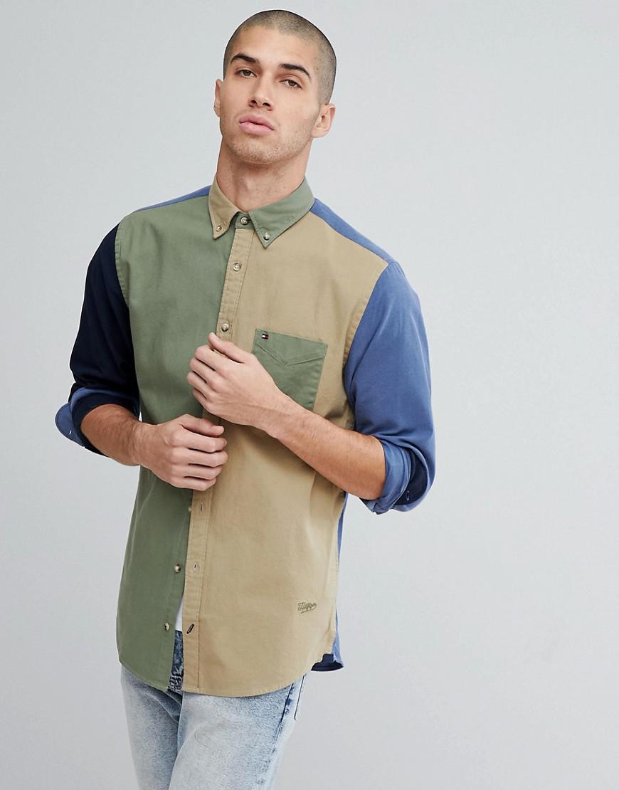 tommy hilfiger colour block shirt