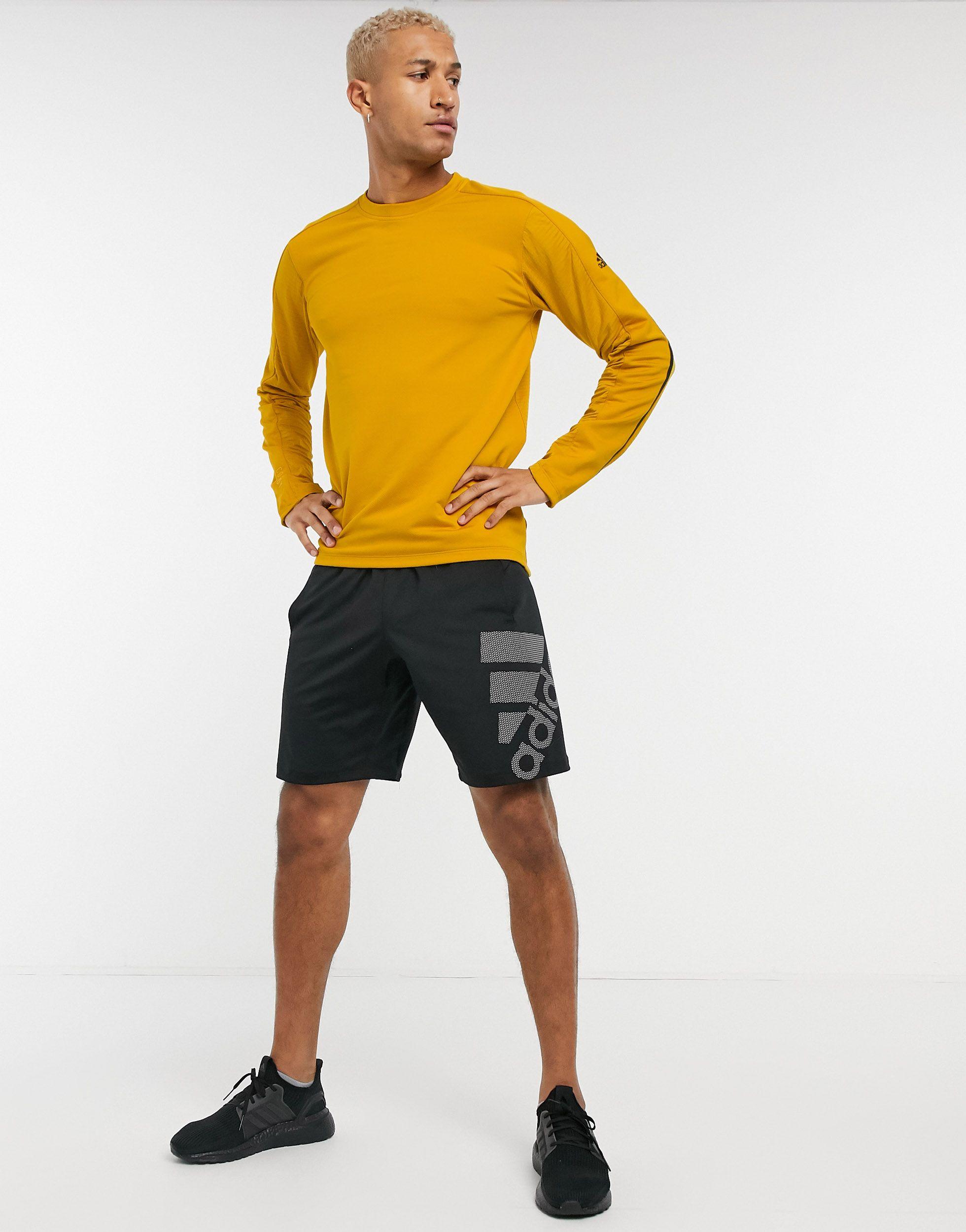 adidas Originals Adidas Training Cold Rdy Long Sleeve Top in Yellow for Men  - Lyst