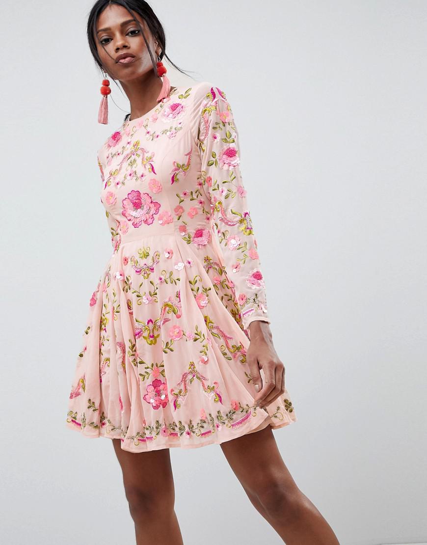 Asos Floral Embellished Dress Online ...
