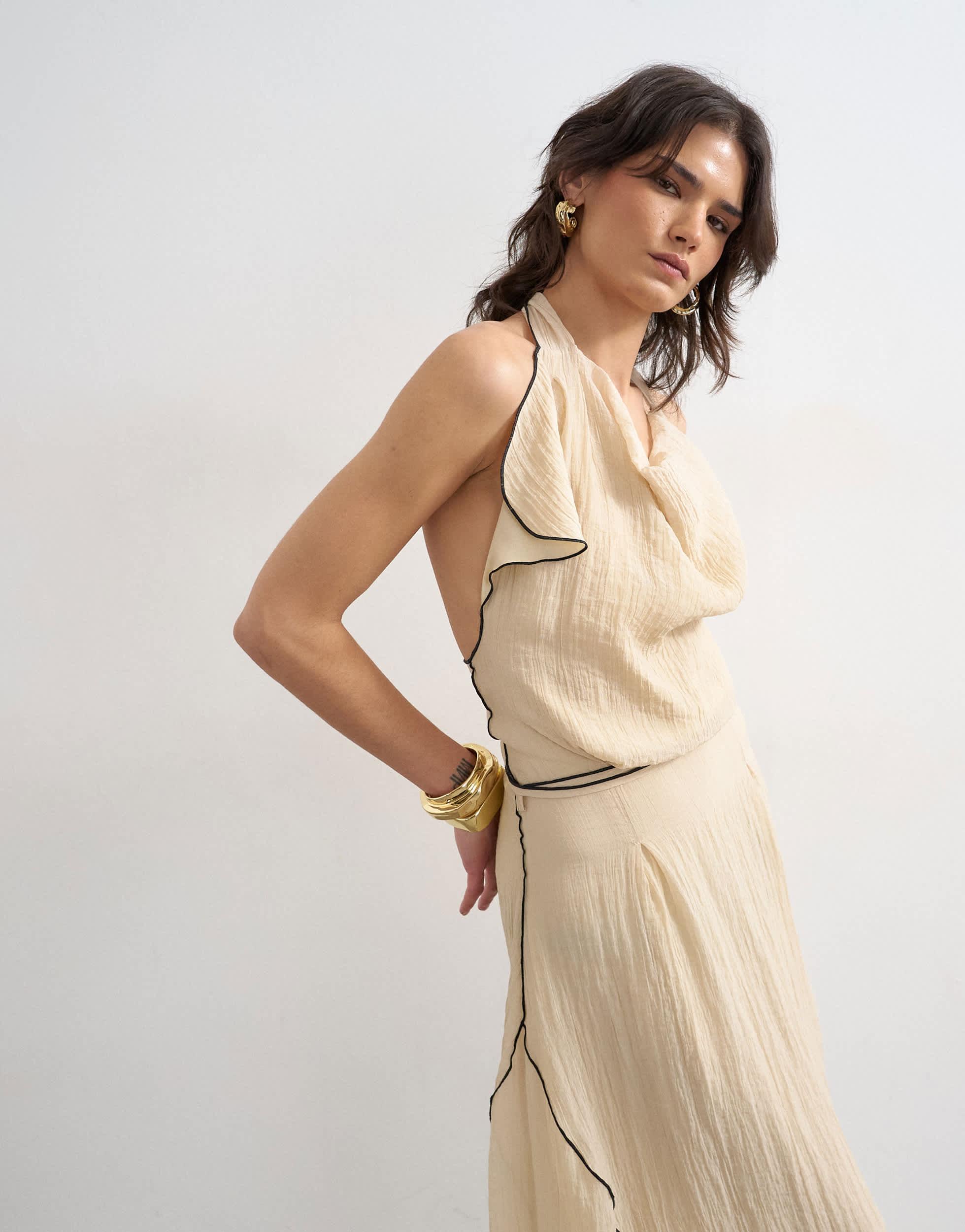 strapless open back dress Maybelle One Shoulder Printed Maxi Dress – VICI