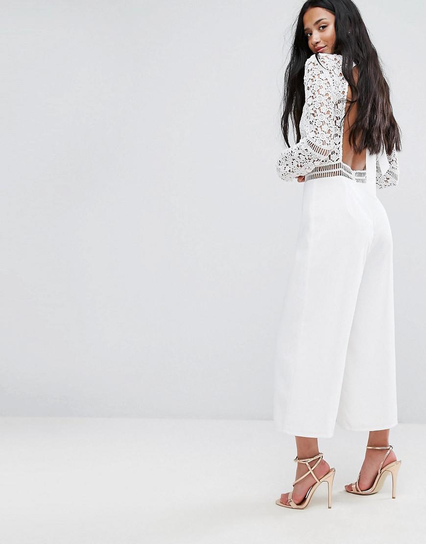 asos white lace jumpsuit