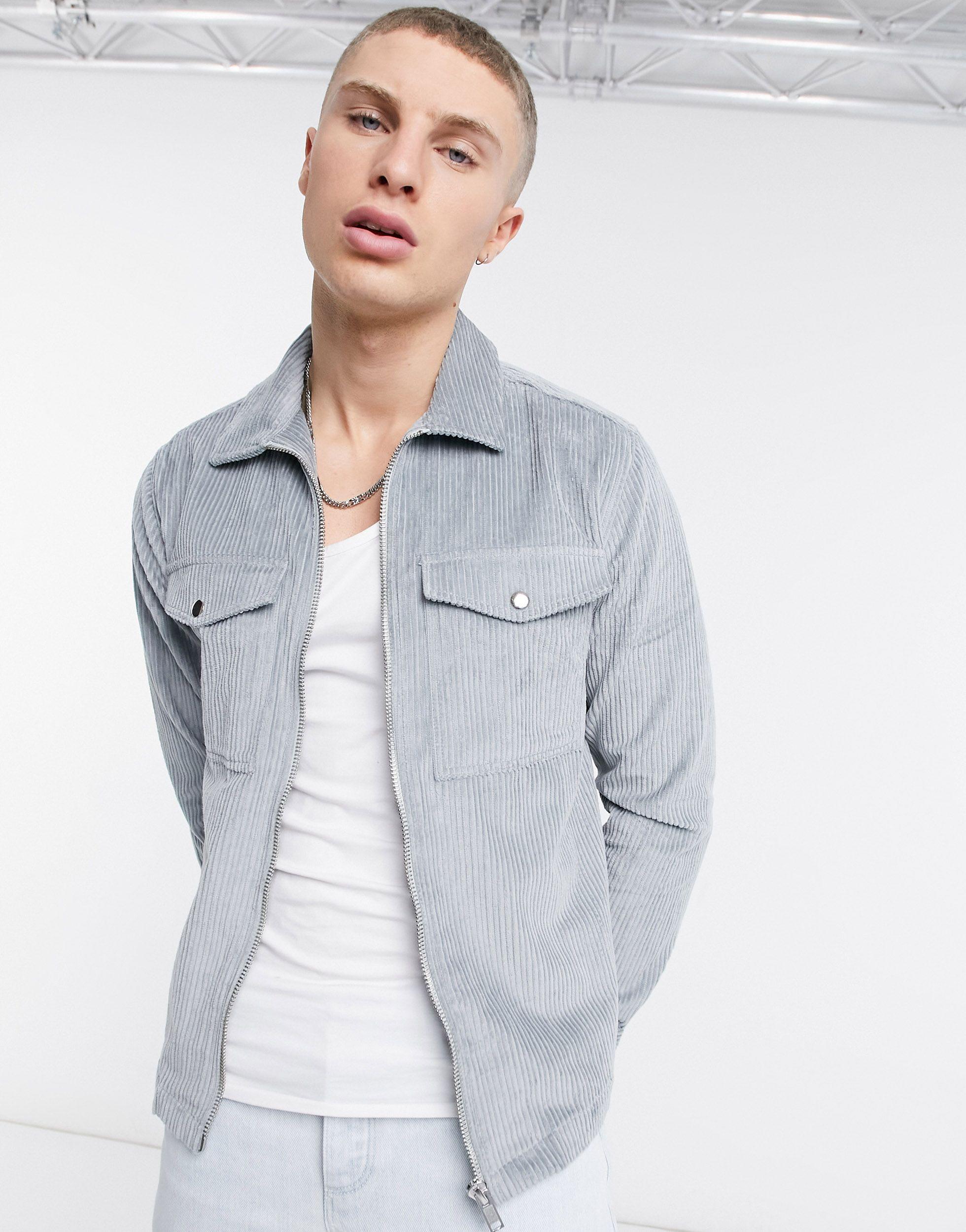 River Island Jumbo Cord Overshirt in 